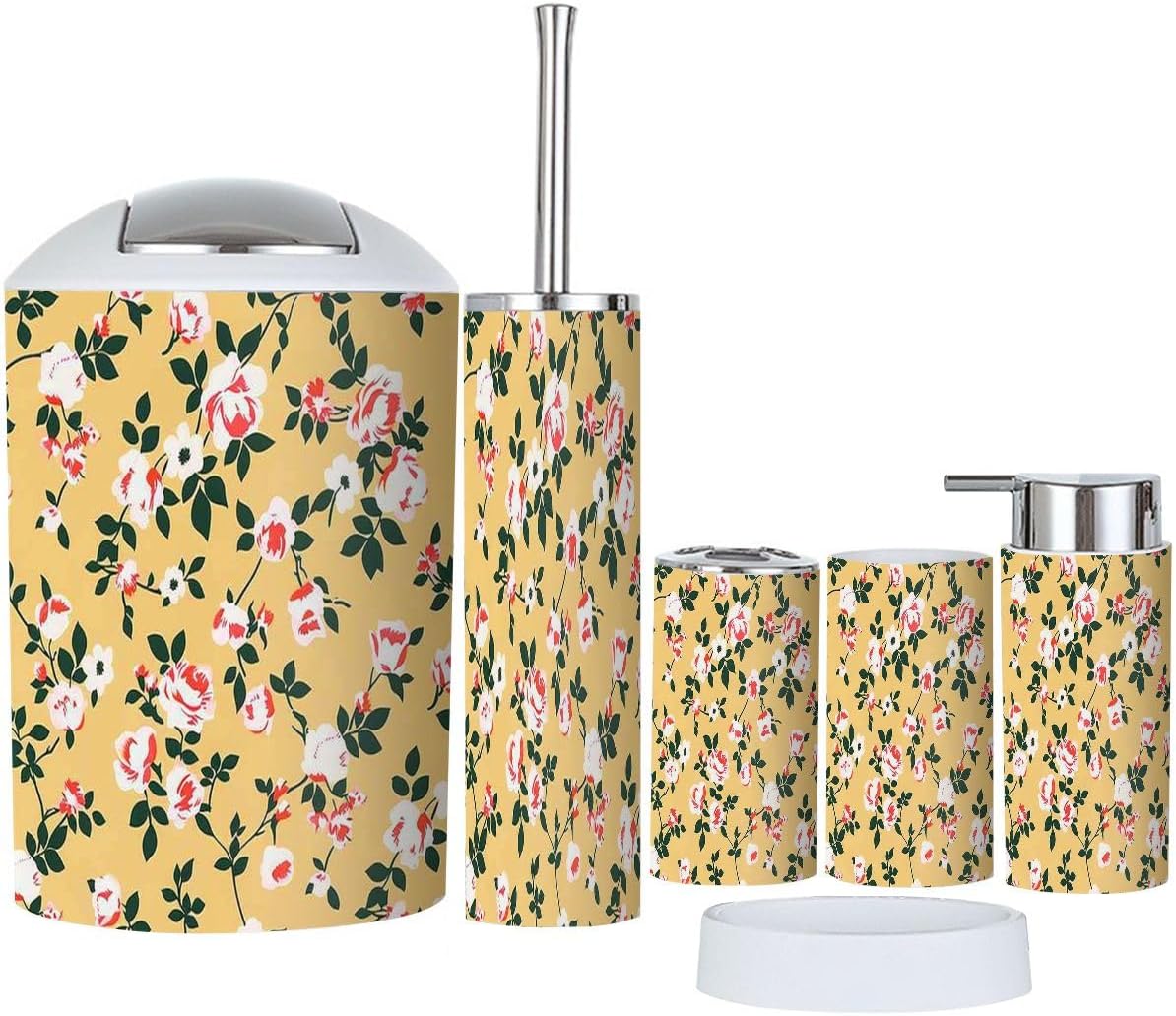 Bathroom Accessory Set 6 Piece Boho Style 1