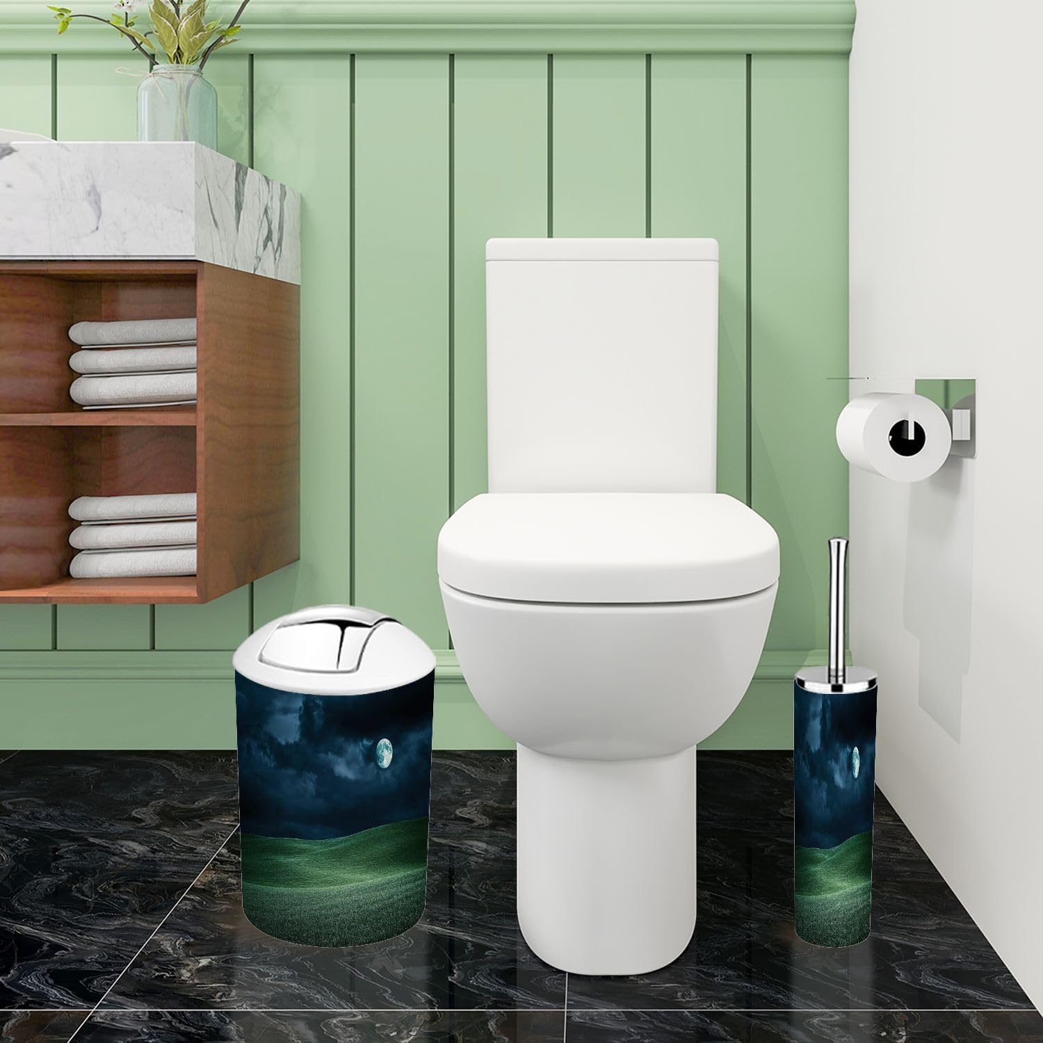 Boho Bathroom Accessory Set 6 Piece Modern