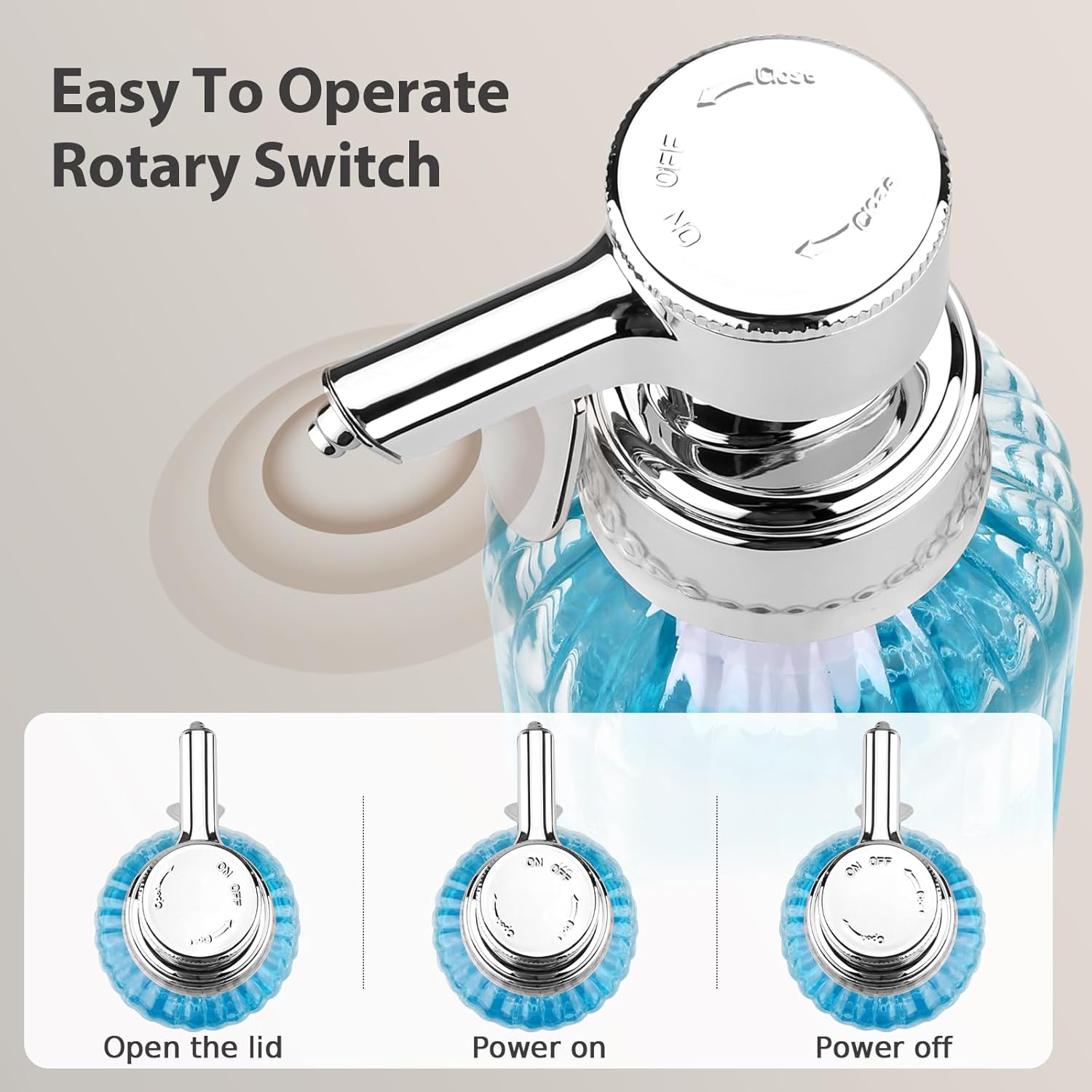 Monstake Touch Operated Soap Dispenser 16 OZ Clear Glass 1