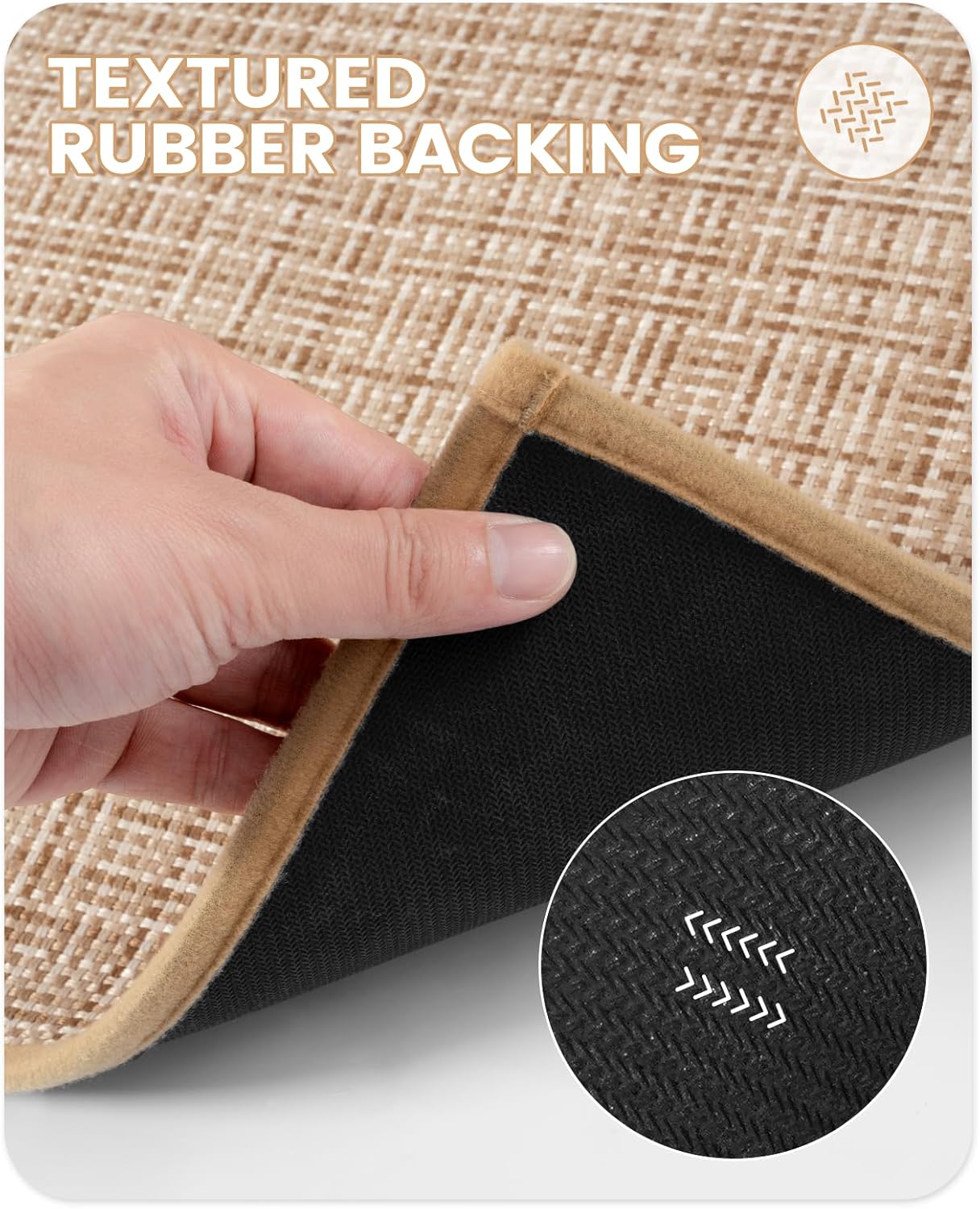 Uphome Non-Slip Bathroom Rug with Rubber Backing 16x24 inch