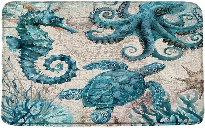Sea Turtle Bath Mat 16x24 Inch Non-Slip 1