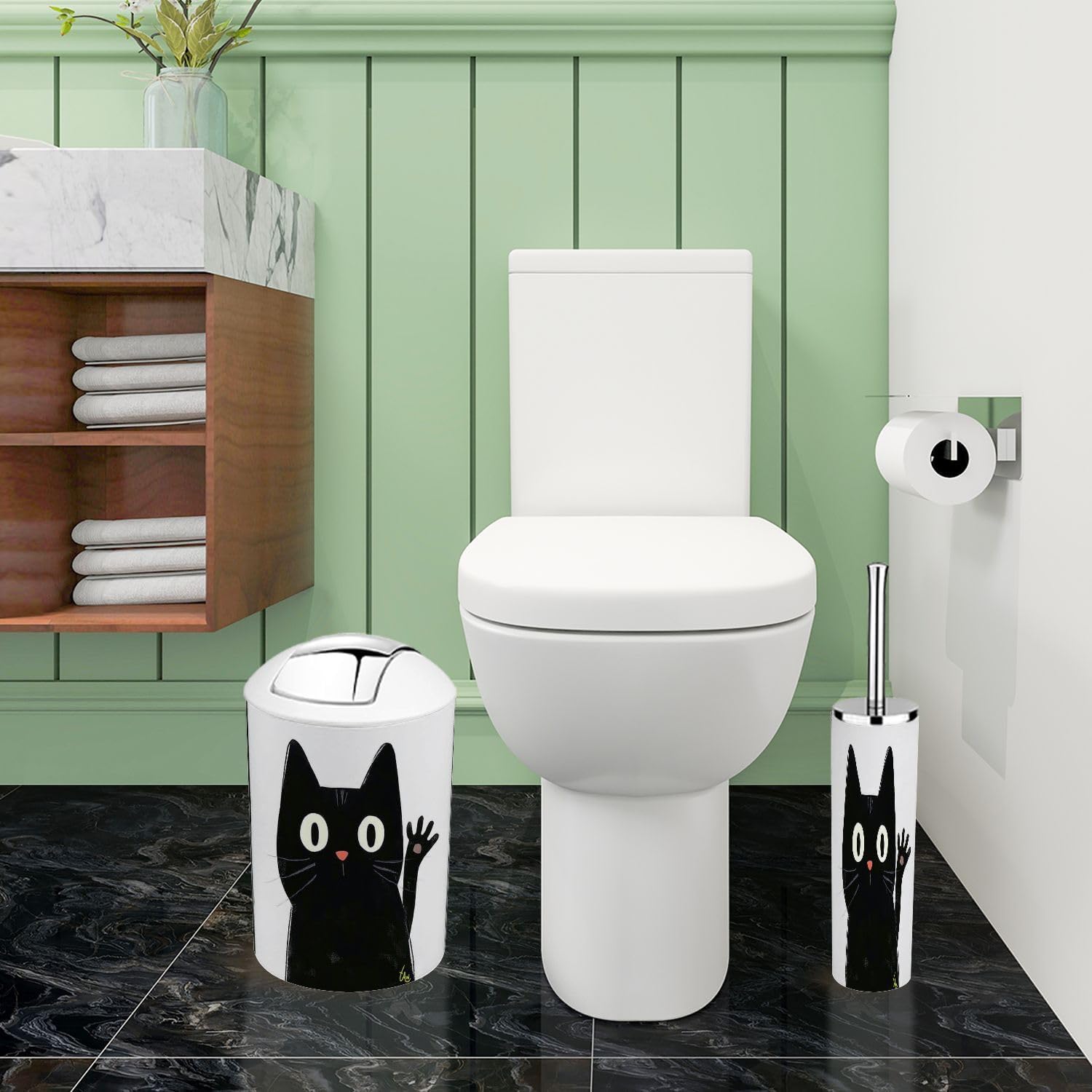 Boho Style 6 Piece Bathroom Accessory Set