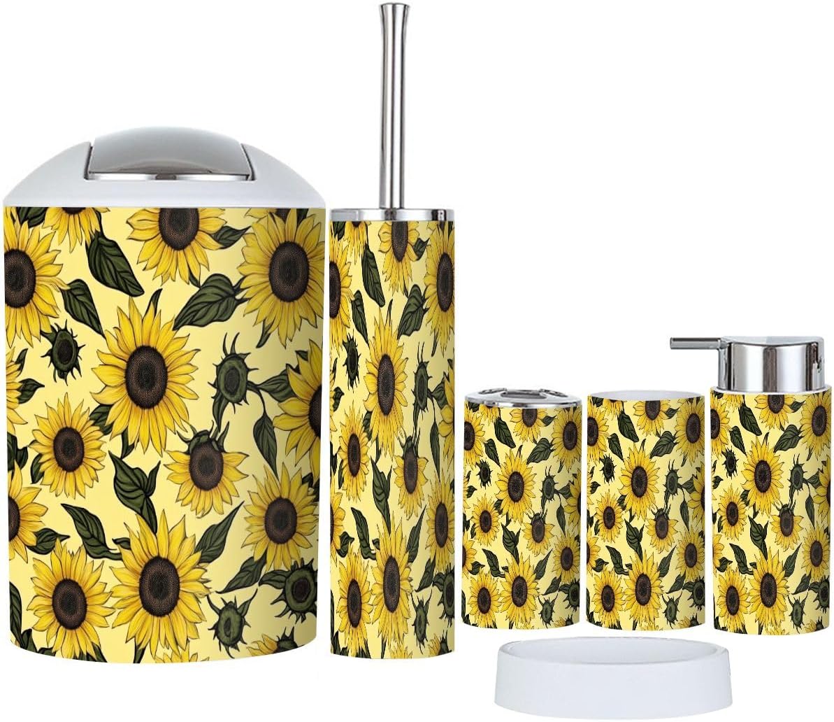 Boho Graphic Bathroom Accessory Set 6 Piece