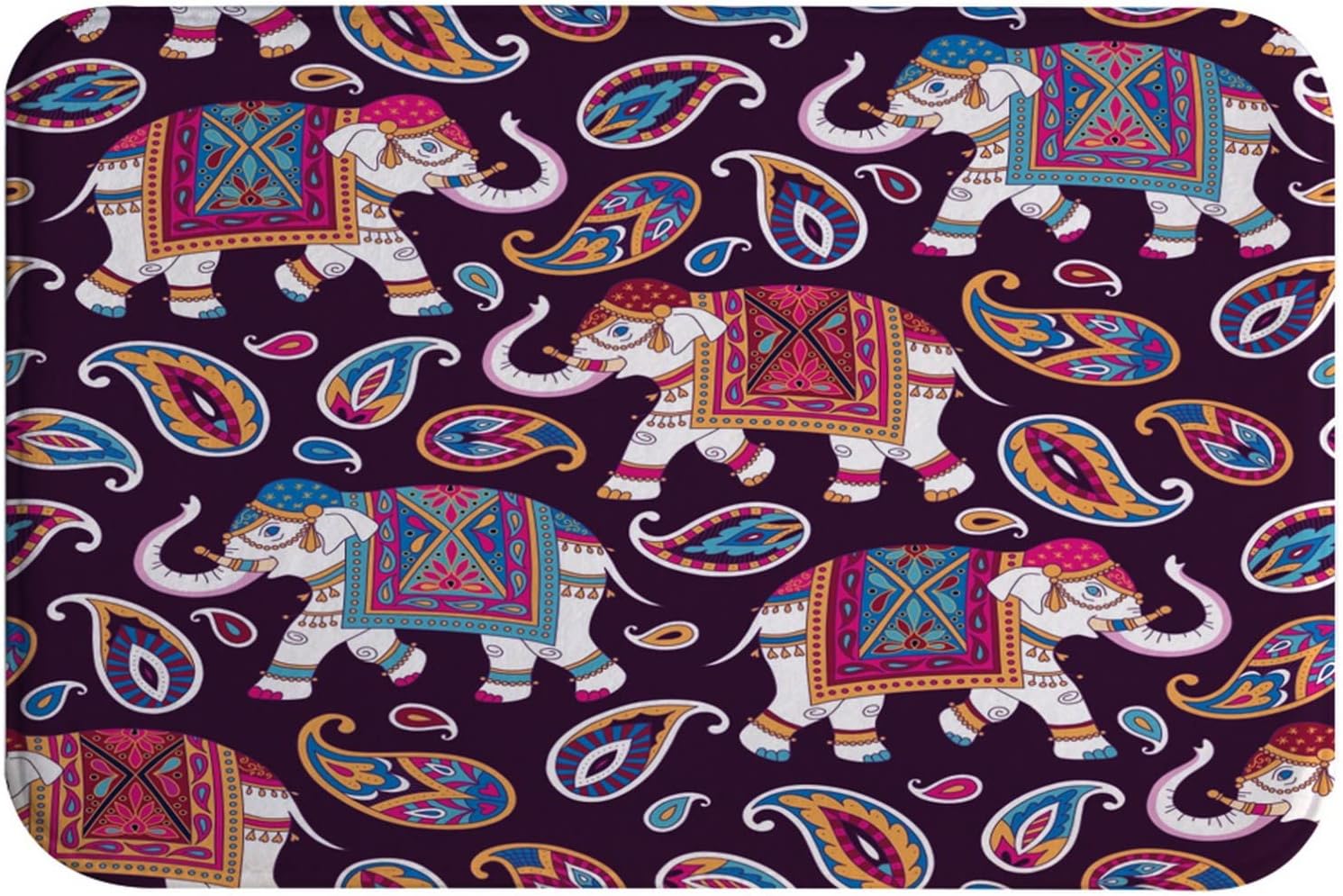 AMonamour Bath Mat with Elephant Design
