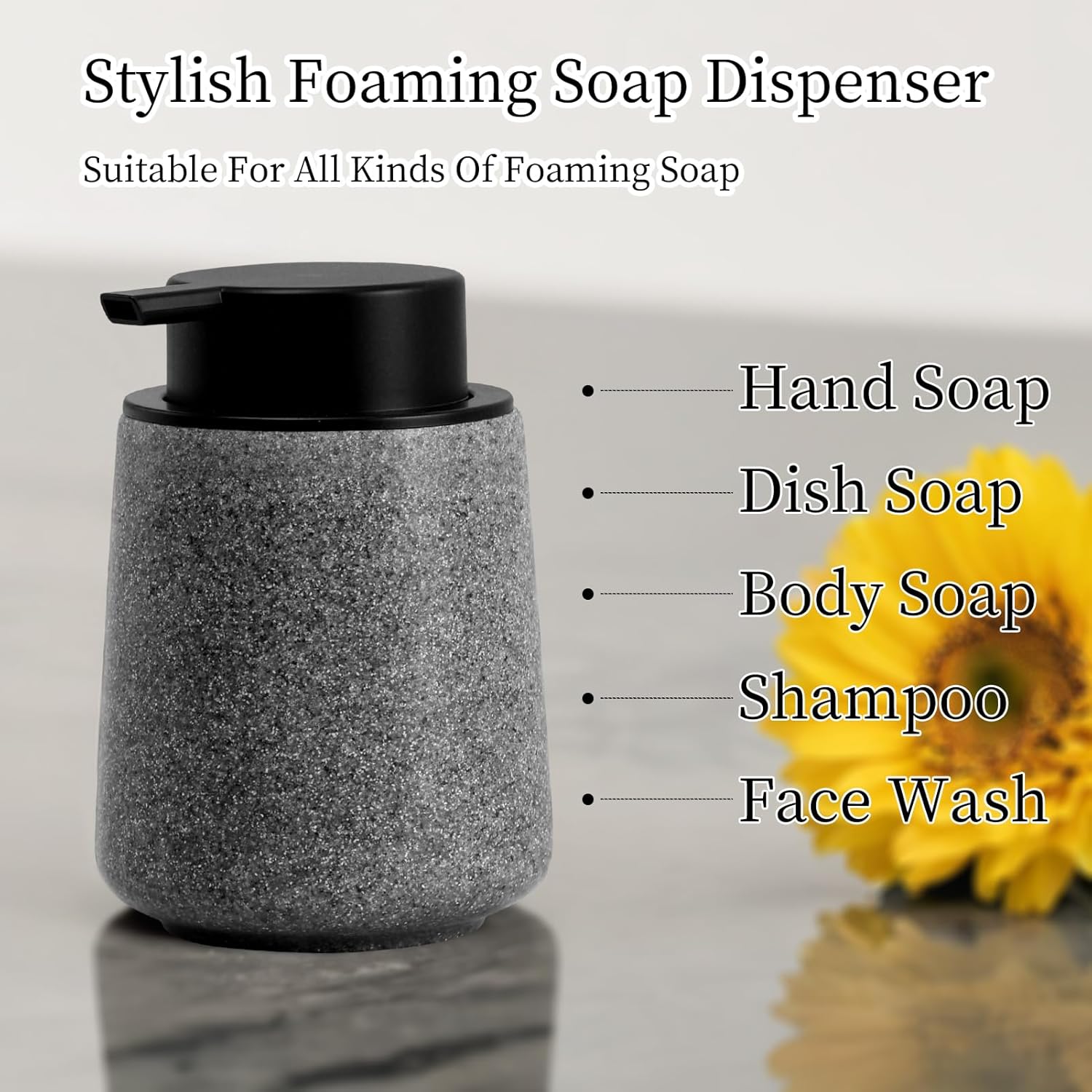 Haocoott Foaming Soap Dispenser with Granite Look