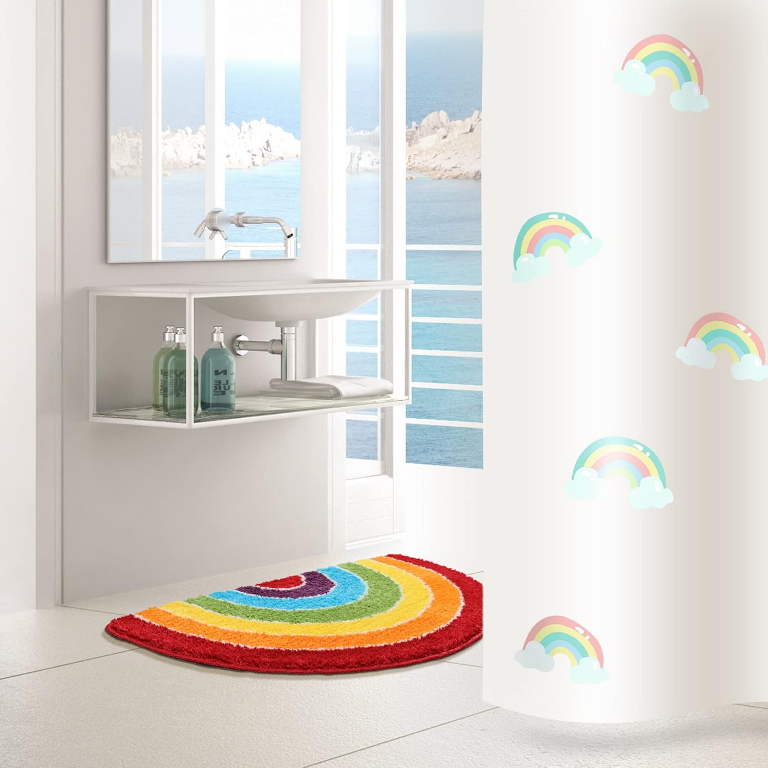 Panstar Rainbow Bath Mat Non Slip Absorbent