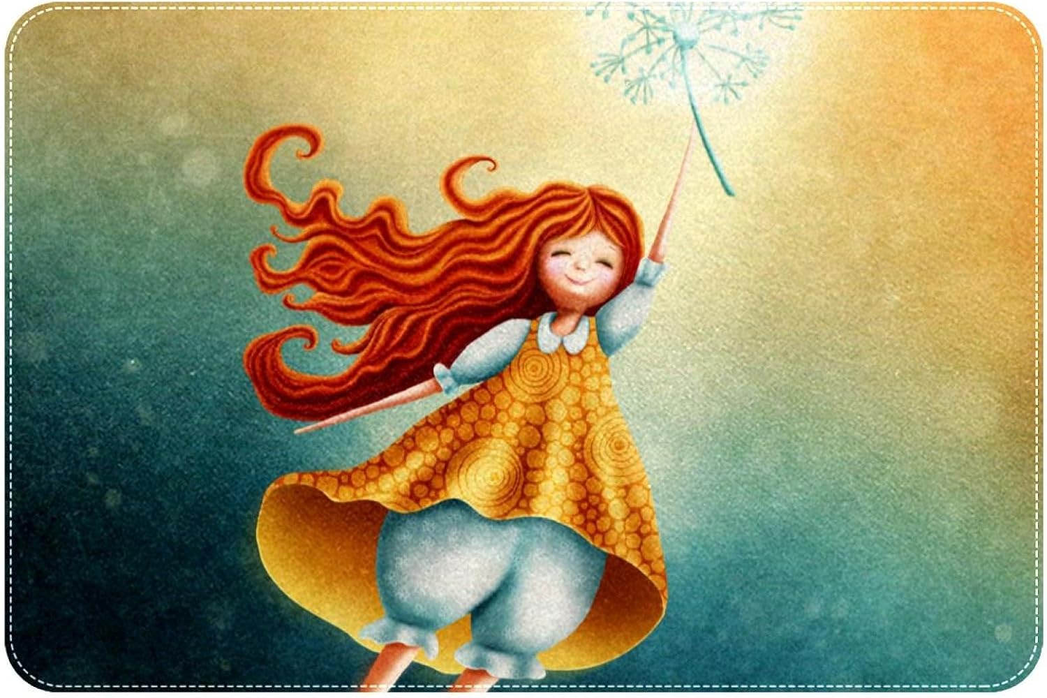 RSMYX Dandelion Girl Bath Rug 24x16 Inches