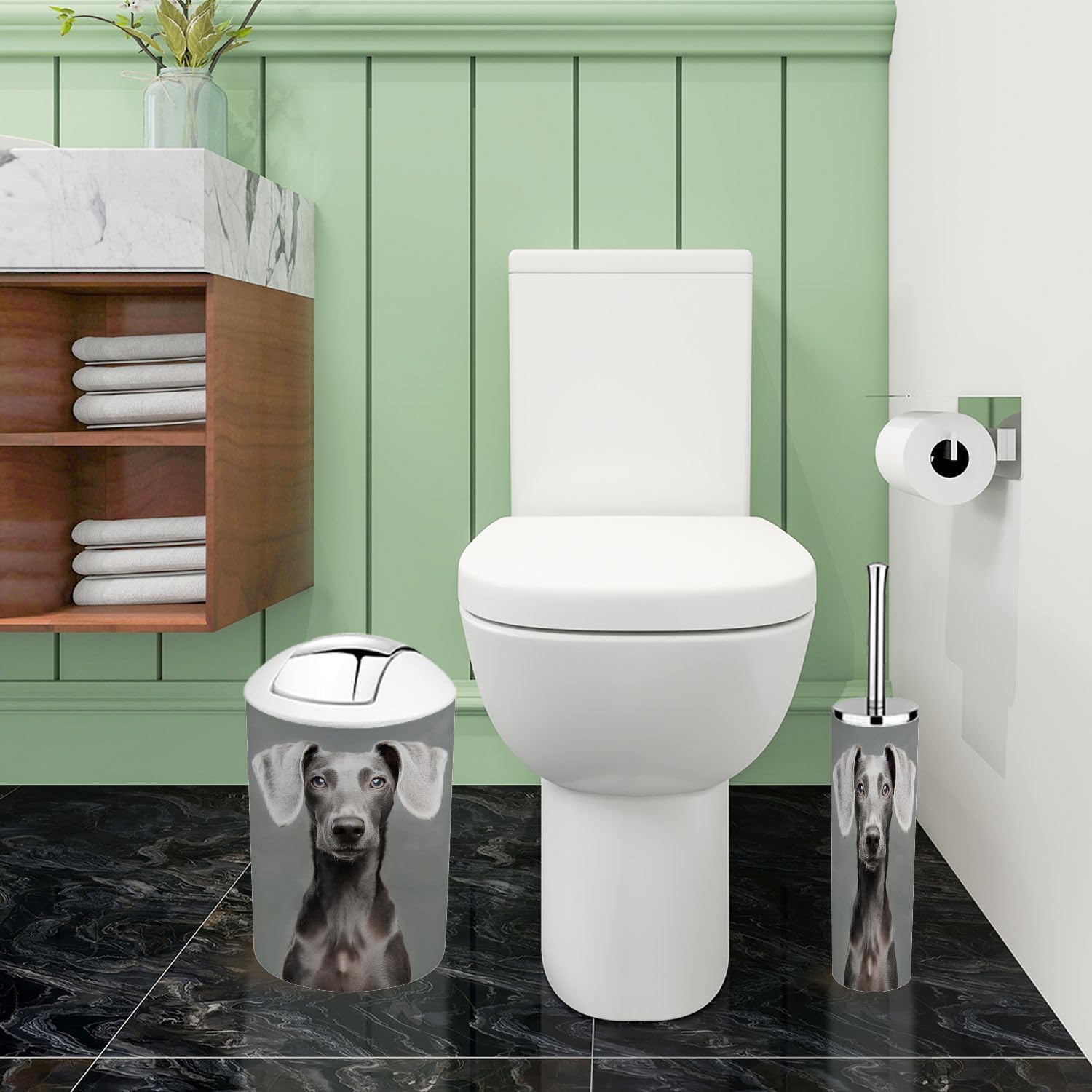 Boho Bathroom Accessory Set 6 Piece for Dogs 1
