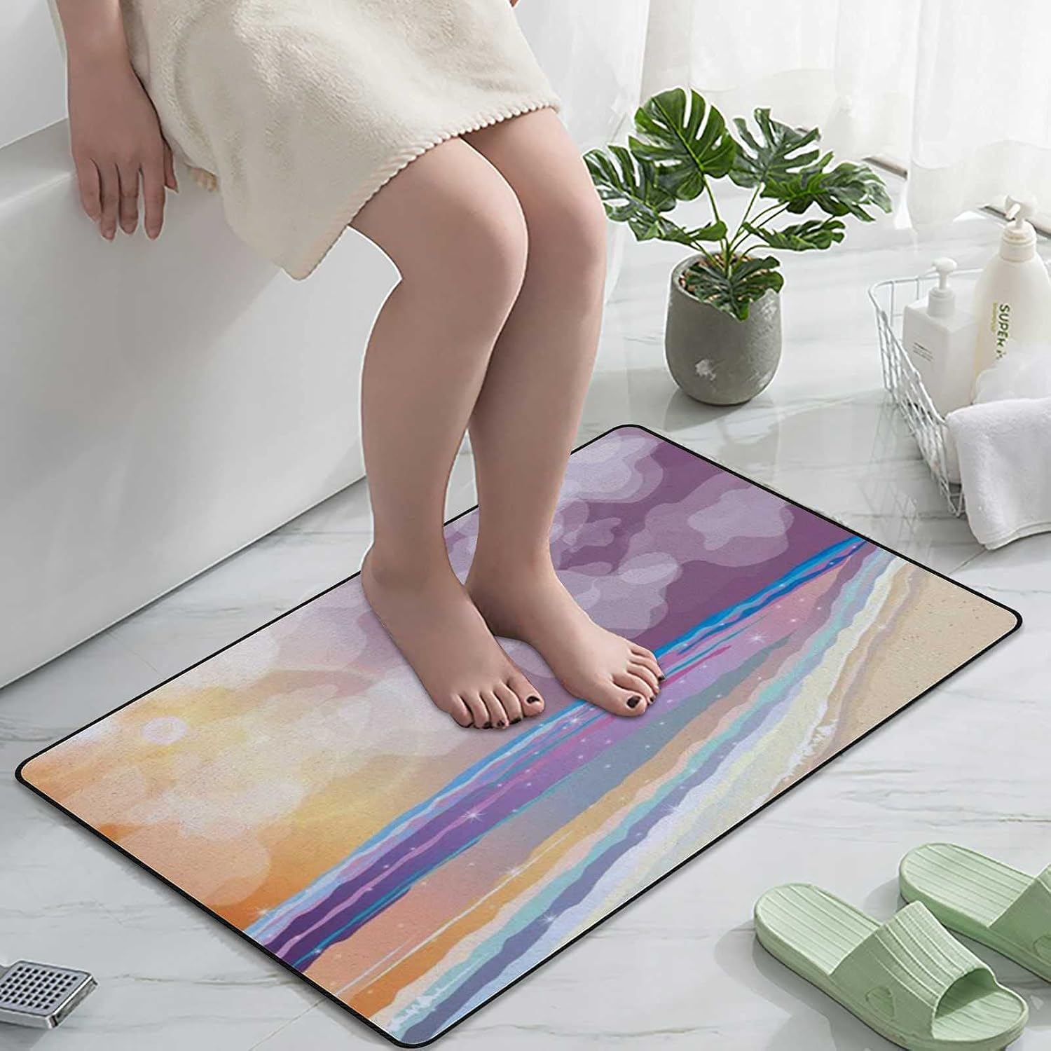 Hapuxt Velvet Bath Rug Non-Slip 236x157 Inch