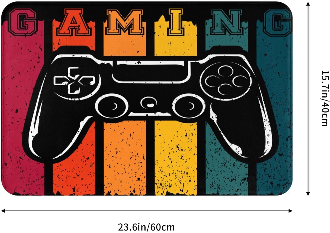 Gaming Retro Bath Mat Non-Slip Microfiber 24x16 1