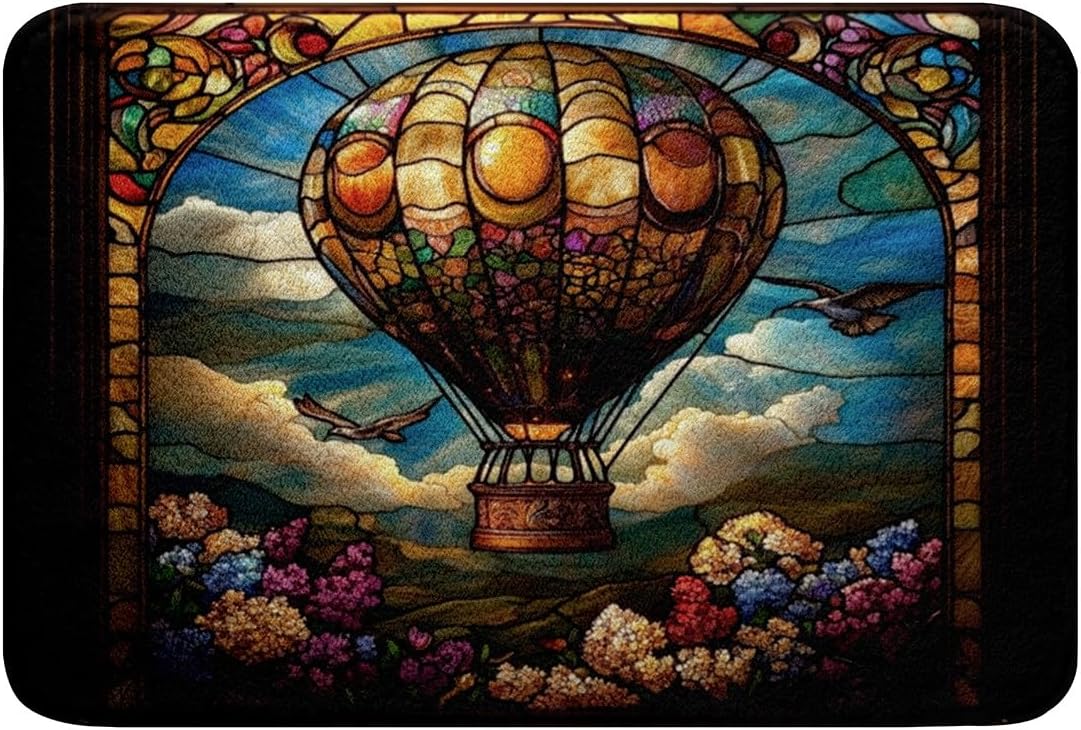 Feelyou Hot Air Balloon Bath Rug 16x24 Brown