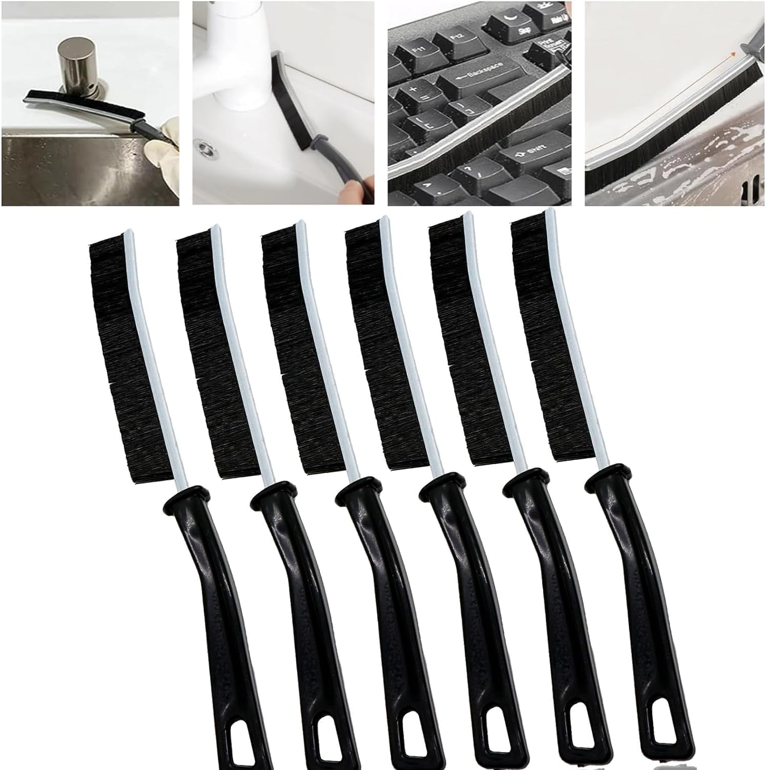 GEBSKI 3PCS Crevice Gap Cleaning Brushes for Bathroom Kitchen Windows Tracks