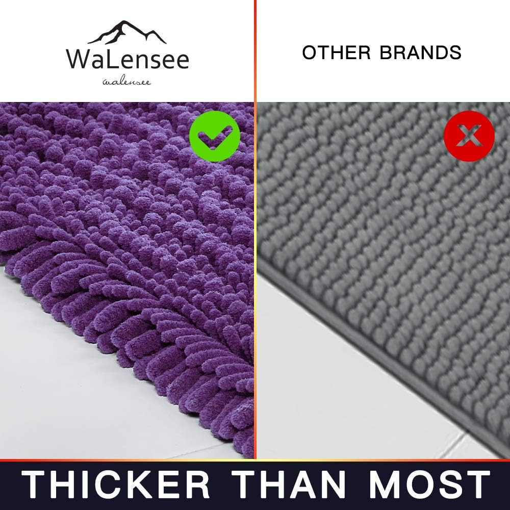 Walensee Non-Slip Bath Mat 24x17 Inch Lavender
