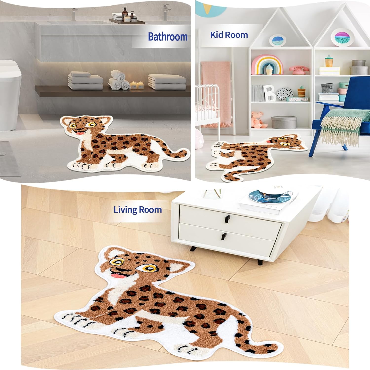 Seek4comfortable Cute Leopard Bath Rug 1