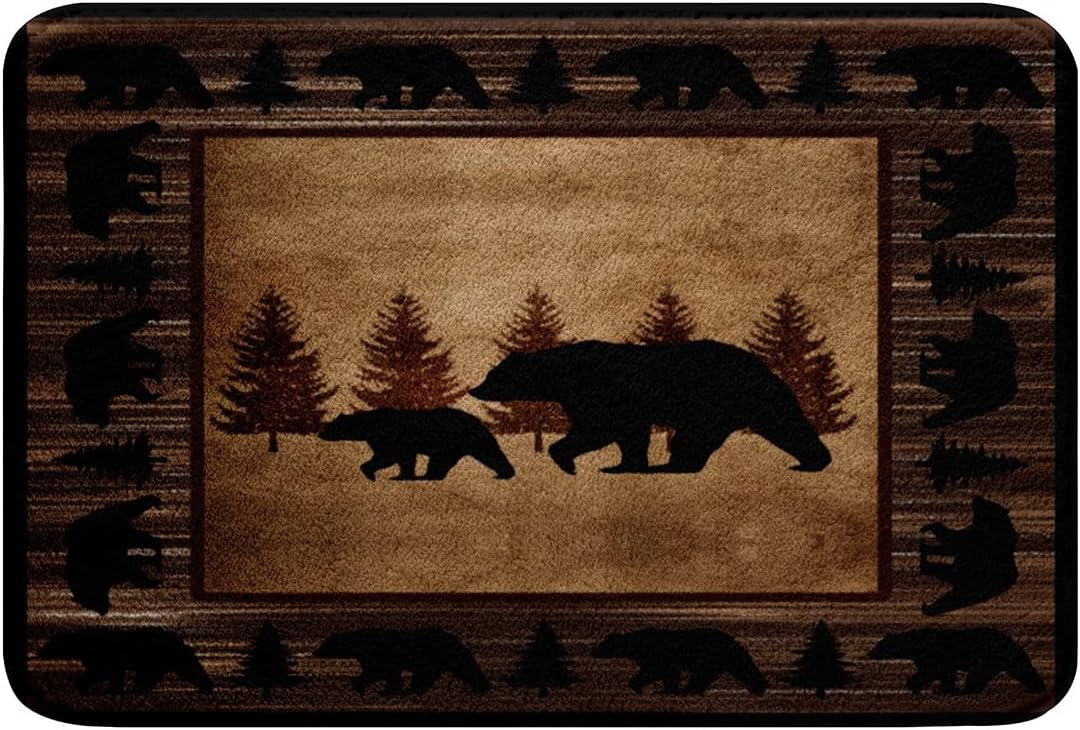 Feelyou Kids Bear Bath Mat 20x32 Rustic Design 1