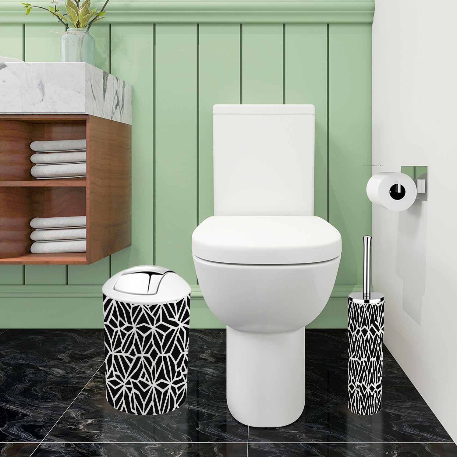 Boho Bathroom Accessory Set 6 Piece Modern Design