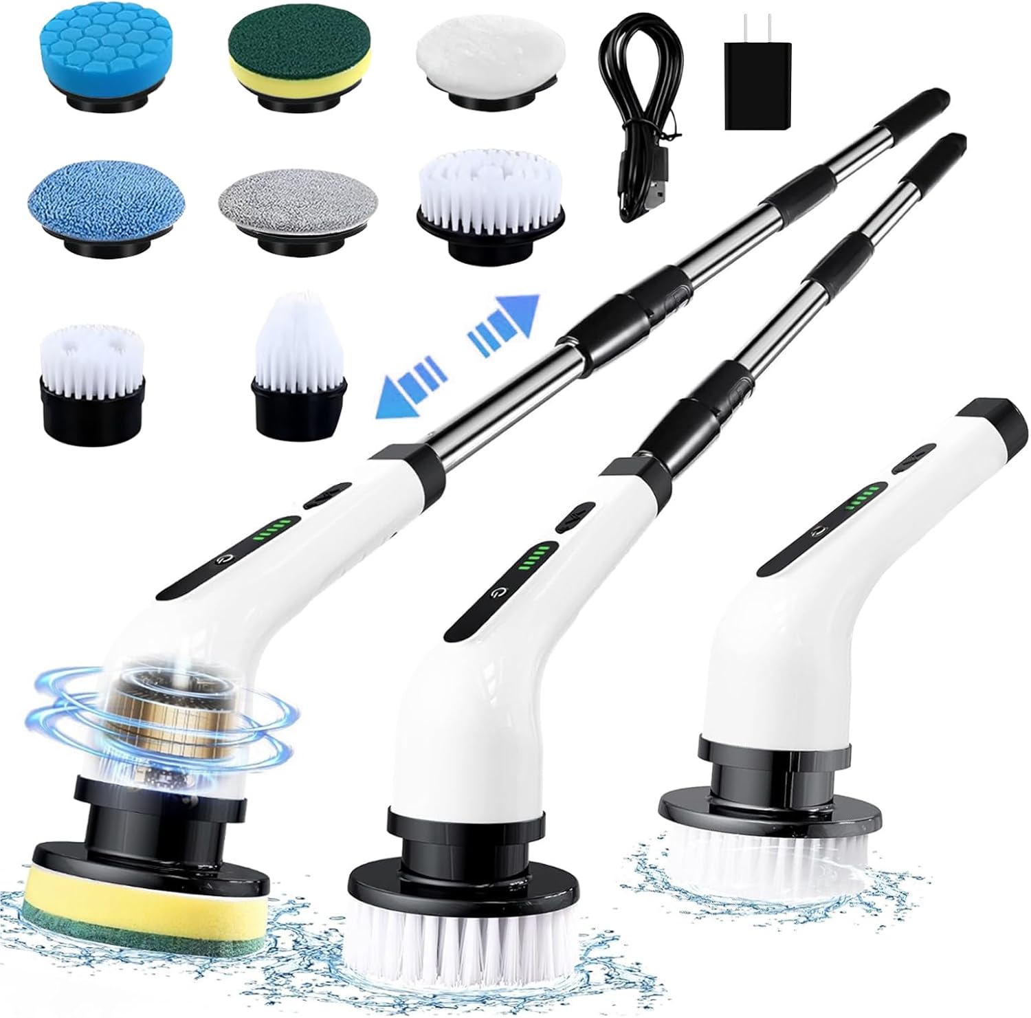 LYSHIATSU Electric Spin Scrubber with 8 Heads
