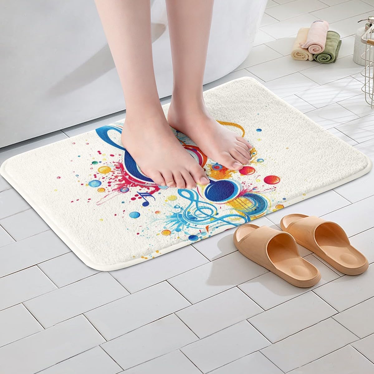 Feelyou Music Pattern Bath Rug for Kids