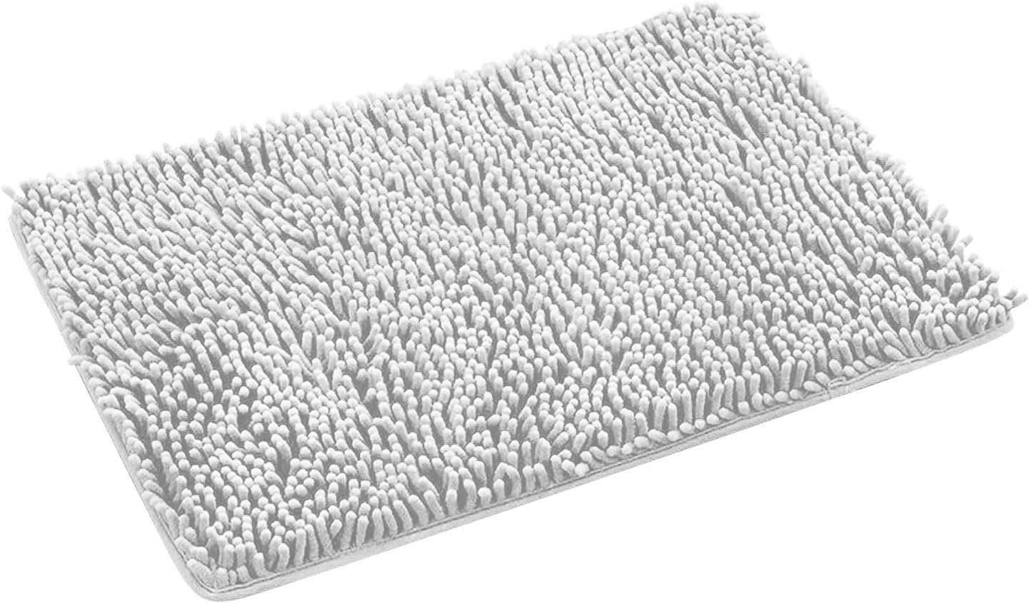 KELINFONG Black Non-Slip Bath Rug 27x18 Inch