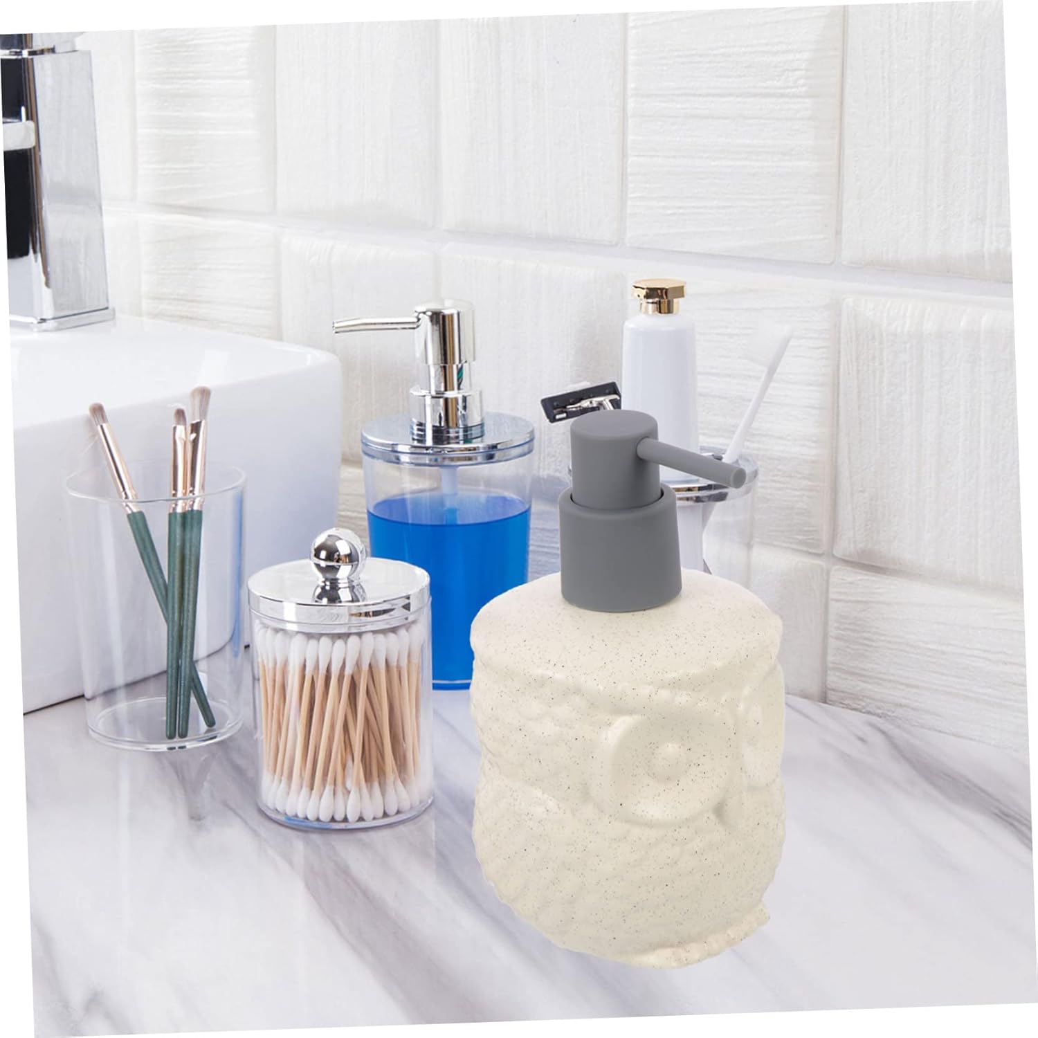 Owl Shape Ceramic Lotion Dispenser Pump Set