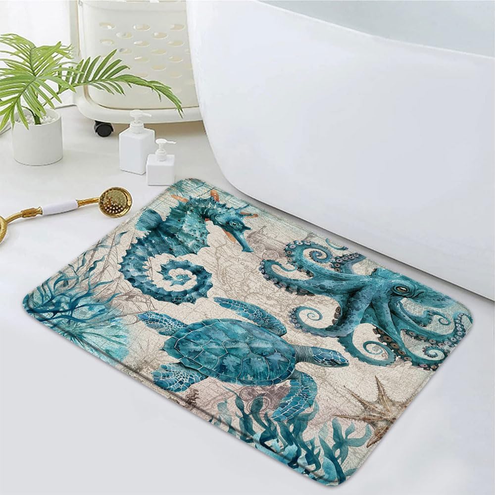 Sea Turtle Bath Mat 16x24 Inch Non-Slip 1