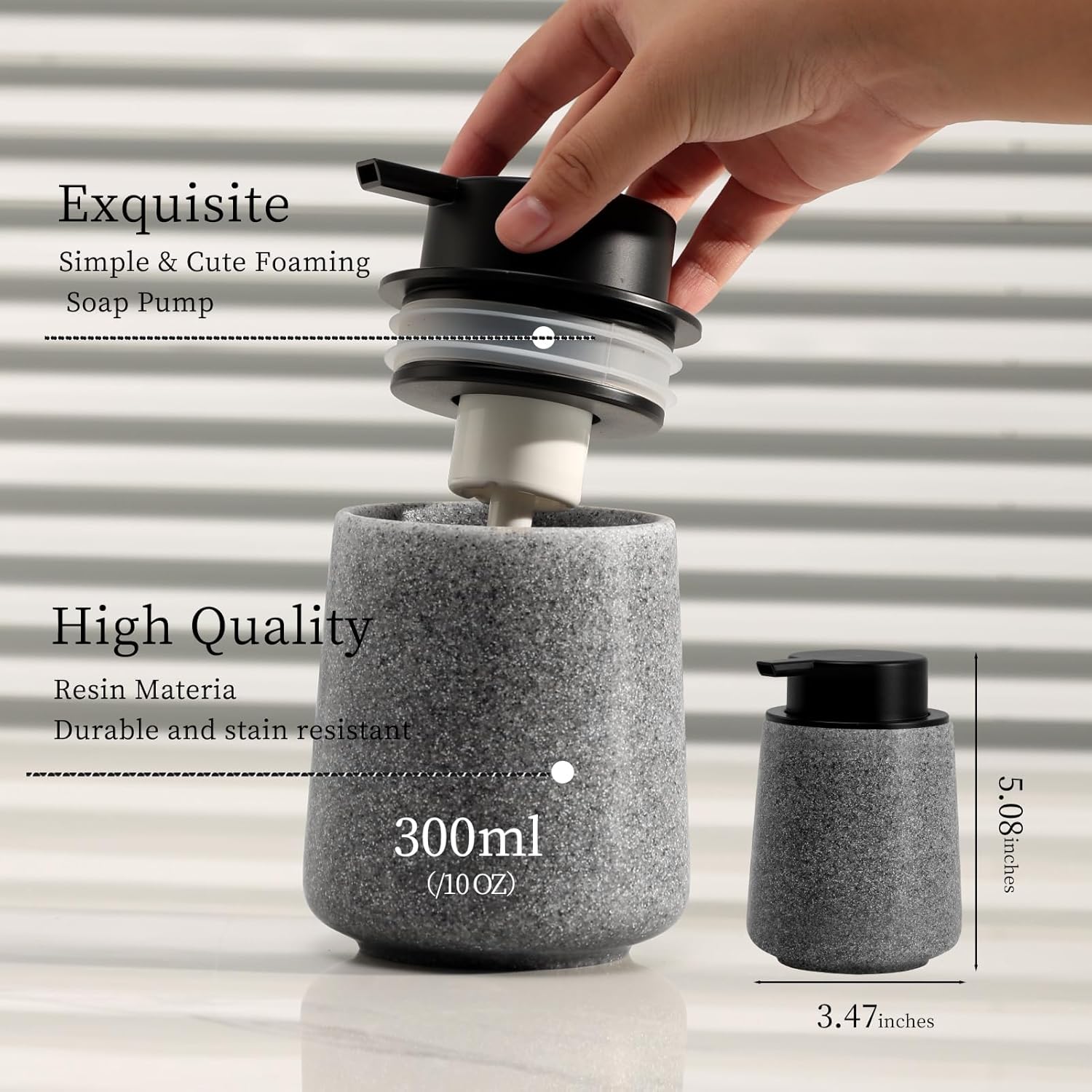 Haocoott Foaming Soap Dispenser with Granite Look