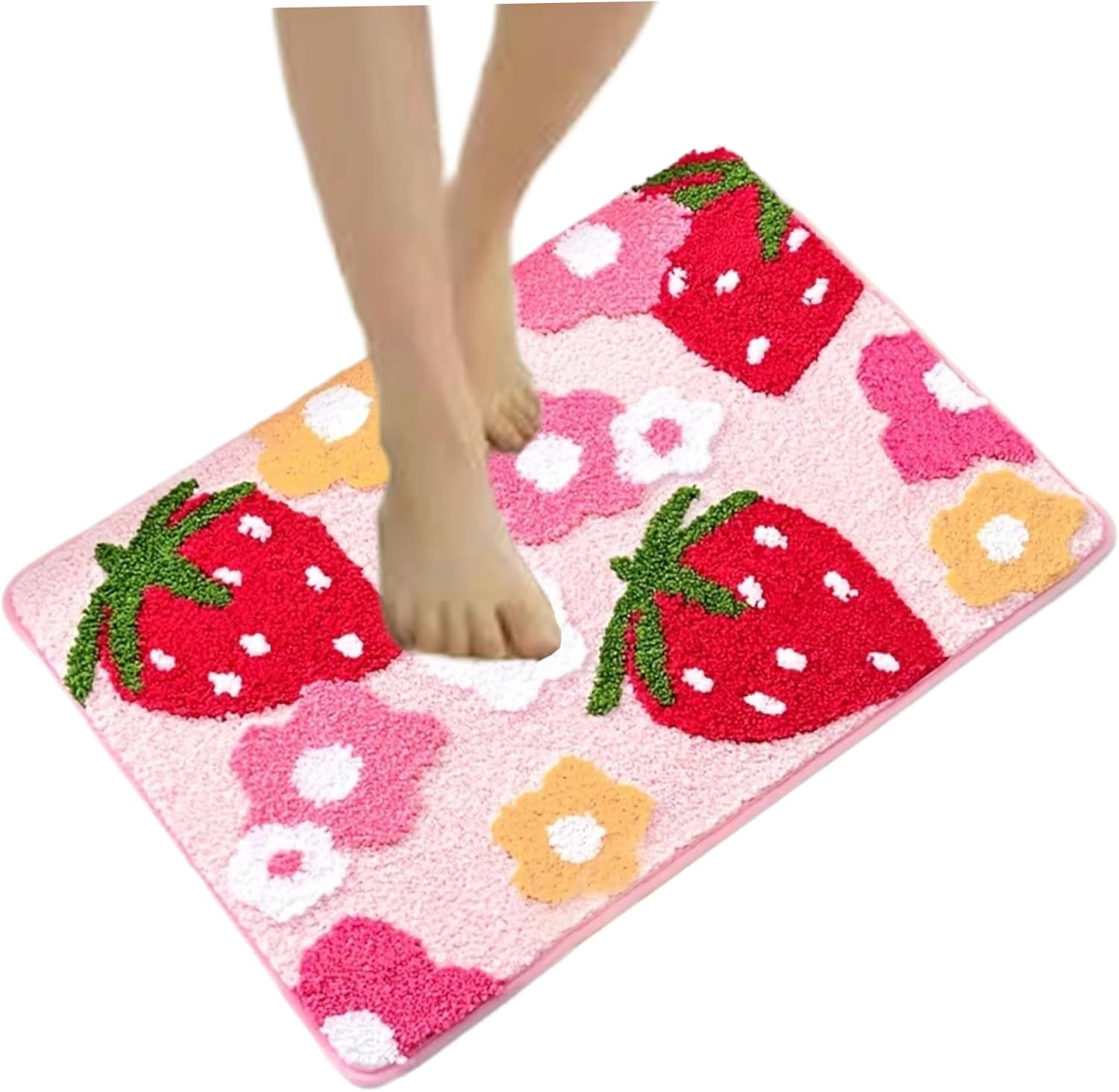 AEIOFU 16x24 Non-Slip Strawberry Bath Mat