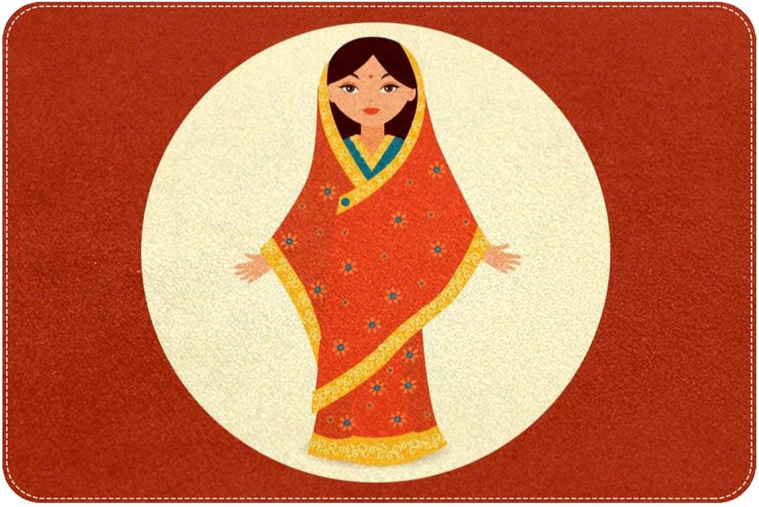 RSMYX Indian Girl Bath Rug 24x16 Non-Slip Doormat