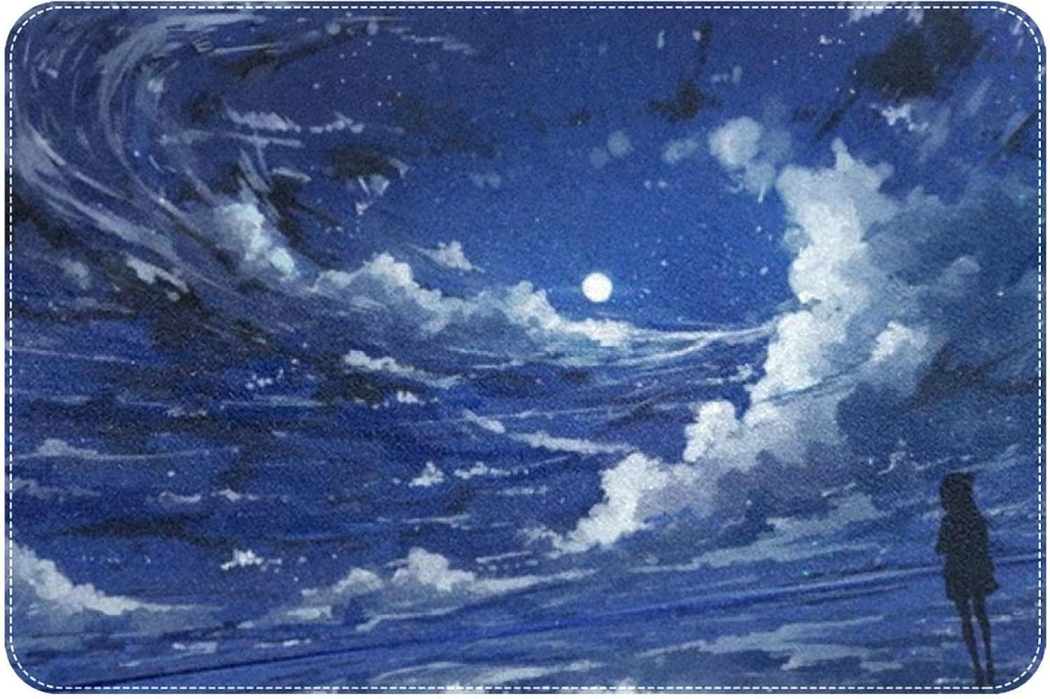 RSMYX Anime Girl Night Moon Bath Rug 24x16