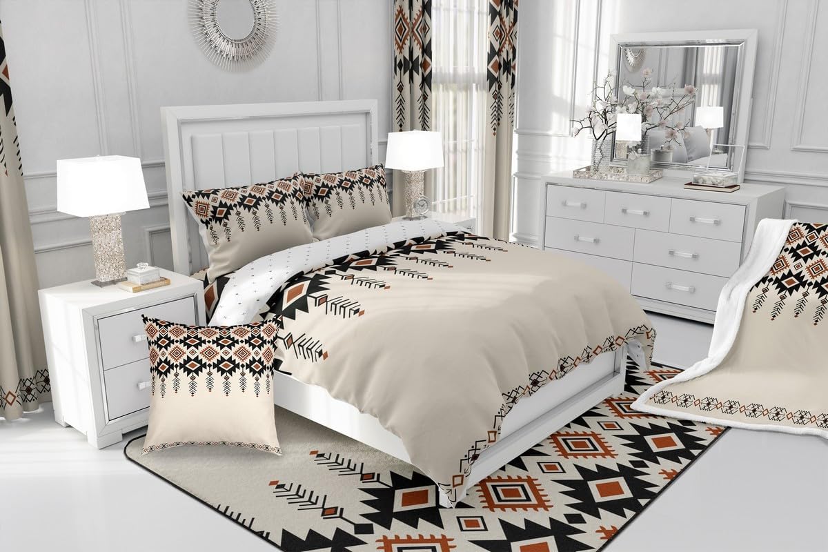 Jejeloiu Khaki Boho Bathroom Rug 16x24 Inch