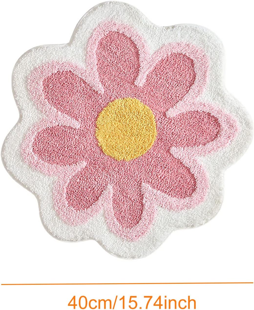 Cute Daisy Bath Mat Rug - Non Slip Absorbent Washable Blue