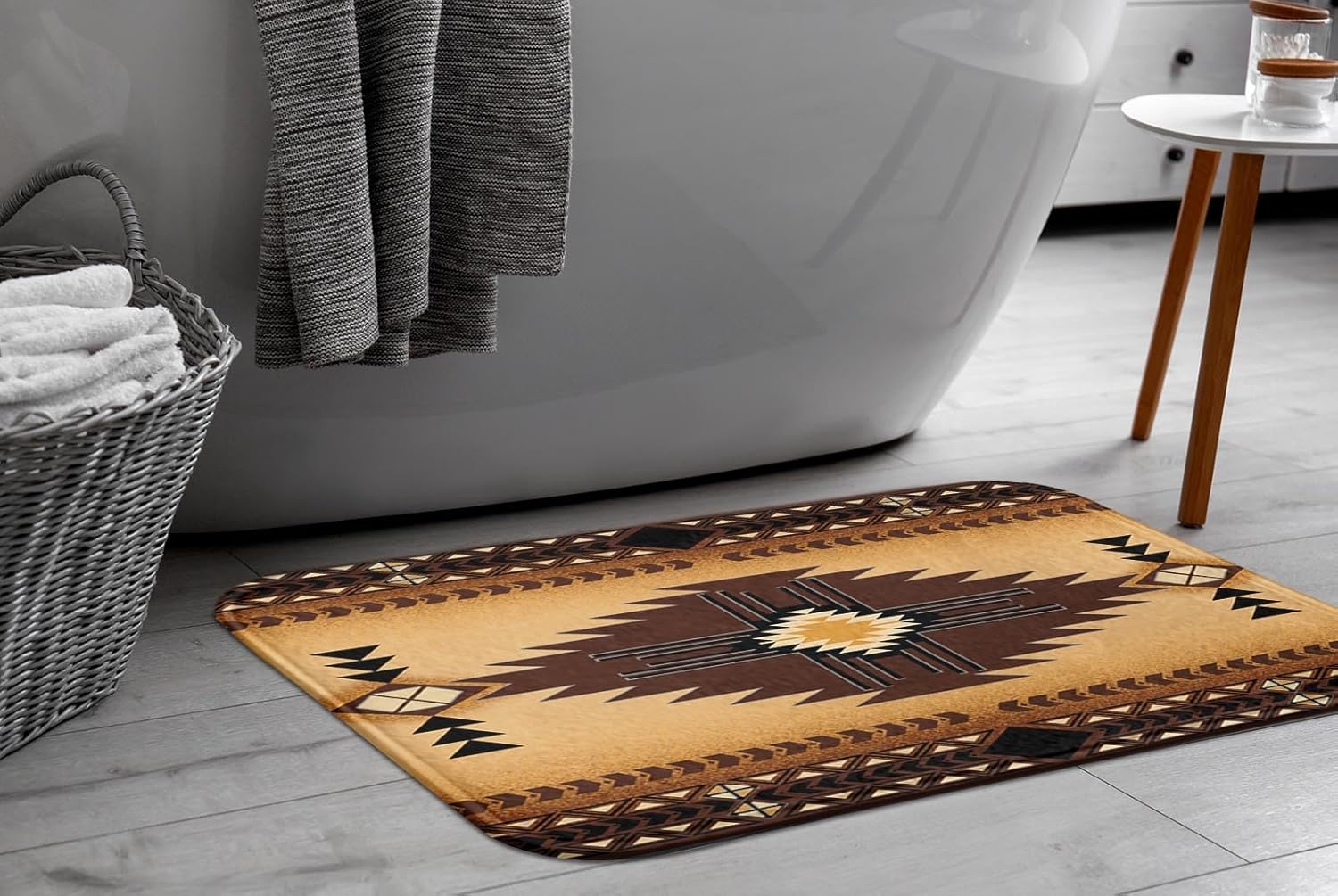 Britimes Bath Mat 16x24 Inches Non-Slip Microfiber Rugs