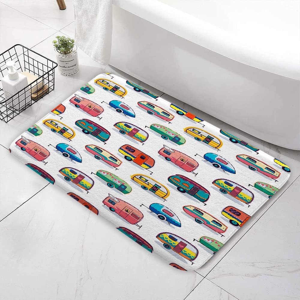 JAWO Happy Camper Bath Mat for RV and Home