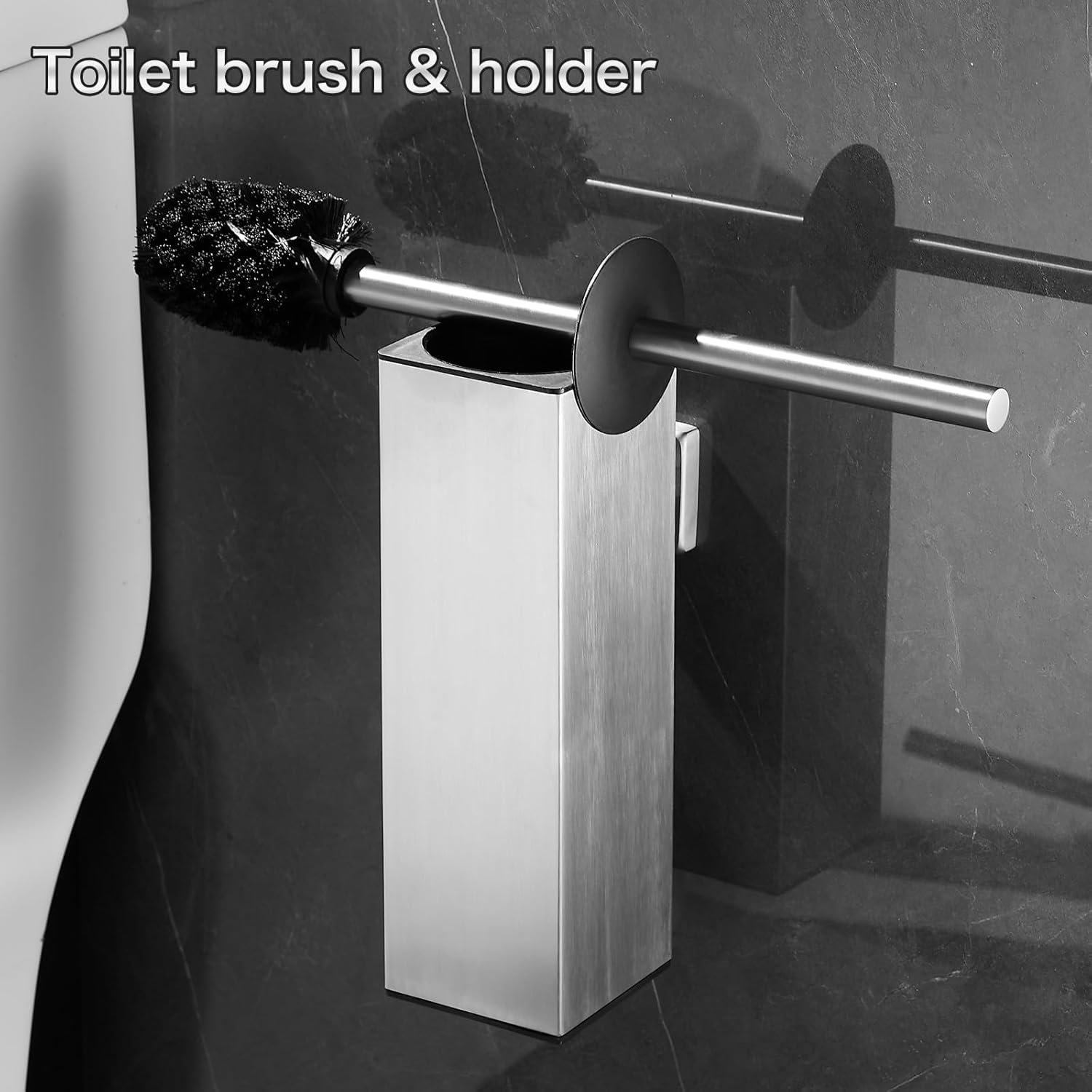 Toilet Brush and Plunger Set With Wall Holder