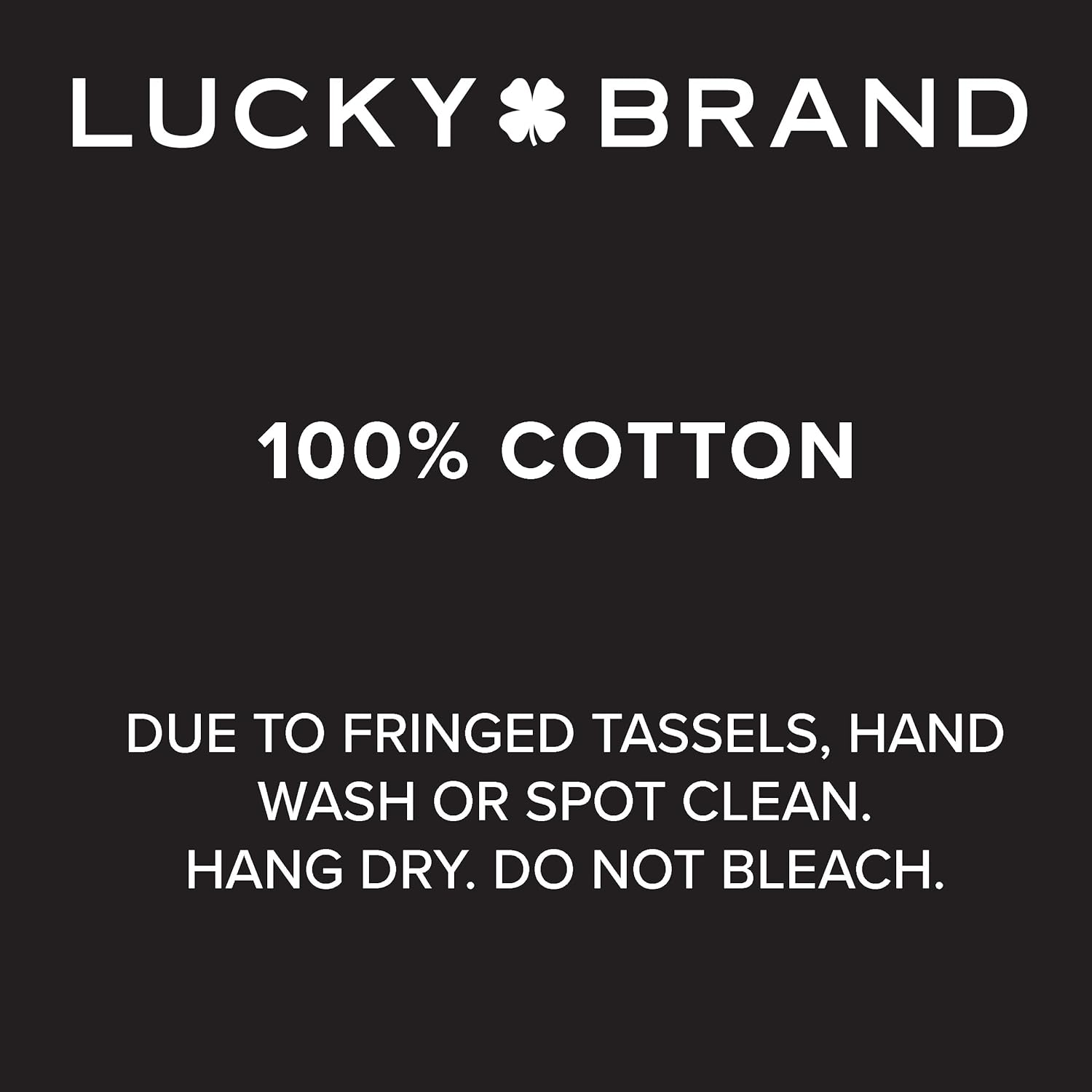 Lucky Brand Overtufted Cotton Fringe Bath Rug 20x40 Black
