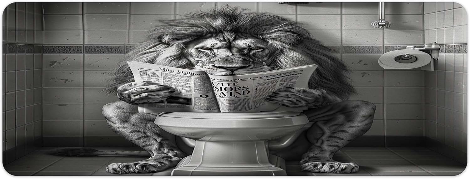 JAWO Funny Cool Lion Bath Mat Non Slip Rugs