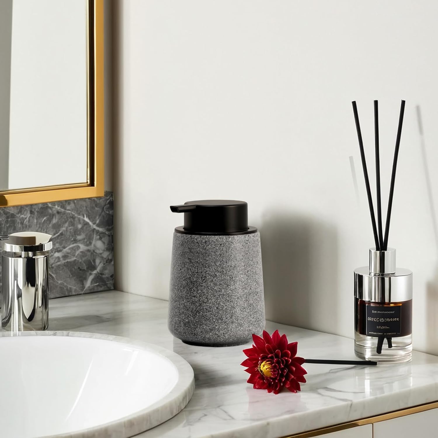 Haocoott Foaming Soap Dispenser with Granite Look