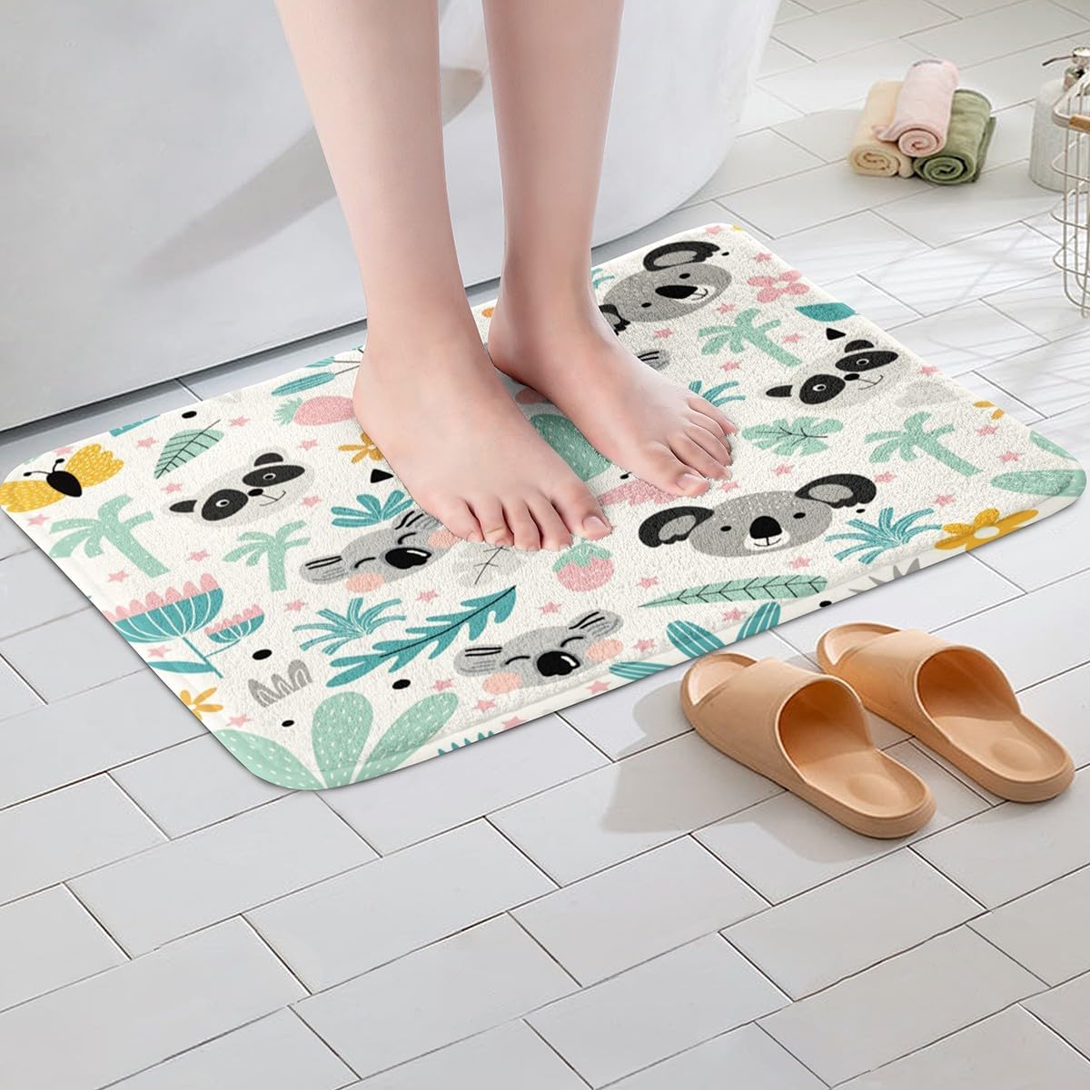 Feelyou Cartoon Koala Bath Mat 16x24 Inch