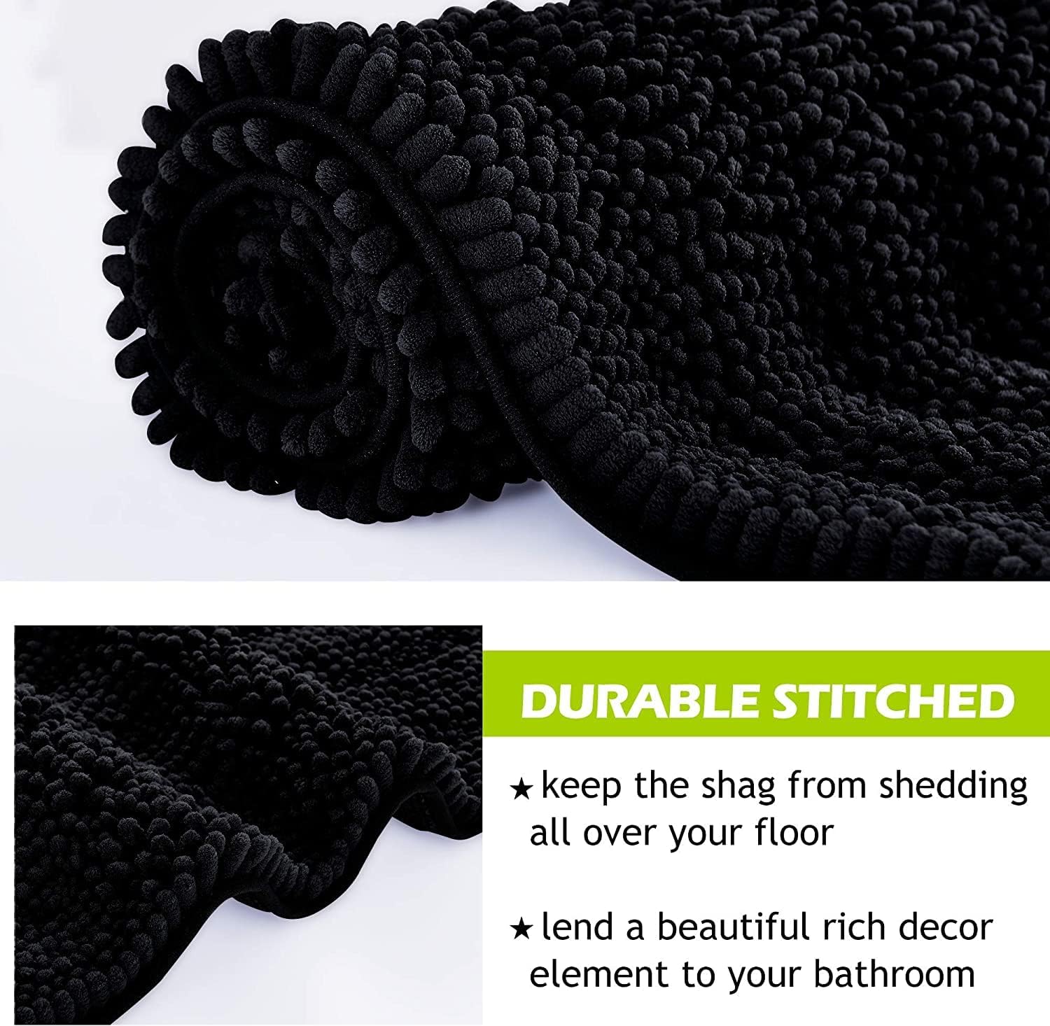 KGORGE Soft Shaggy Non-Slip Bath Mat 70x24