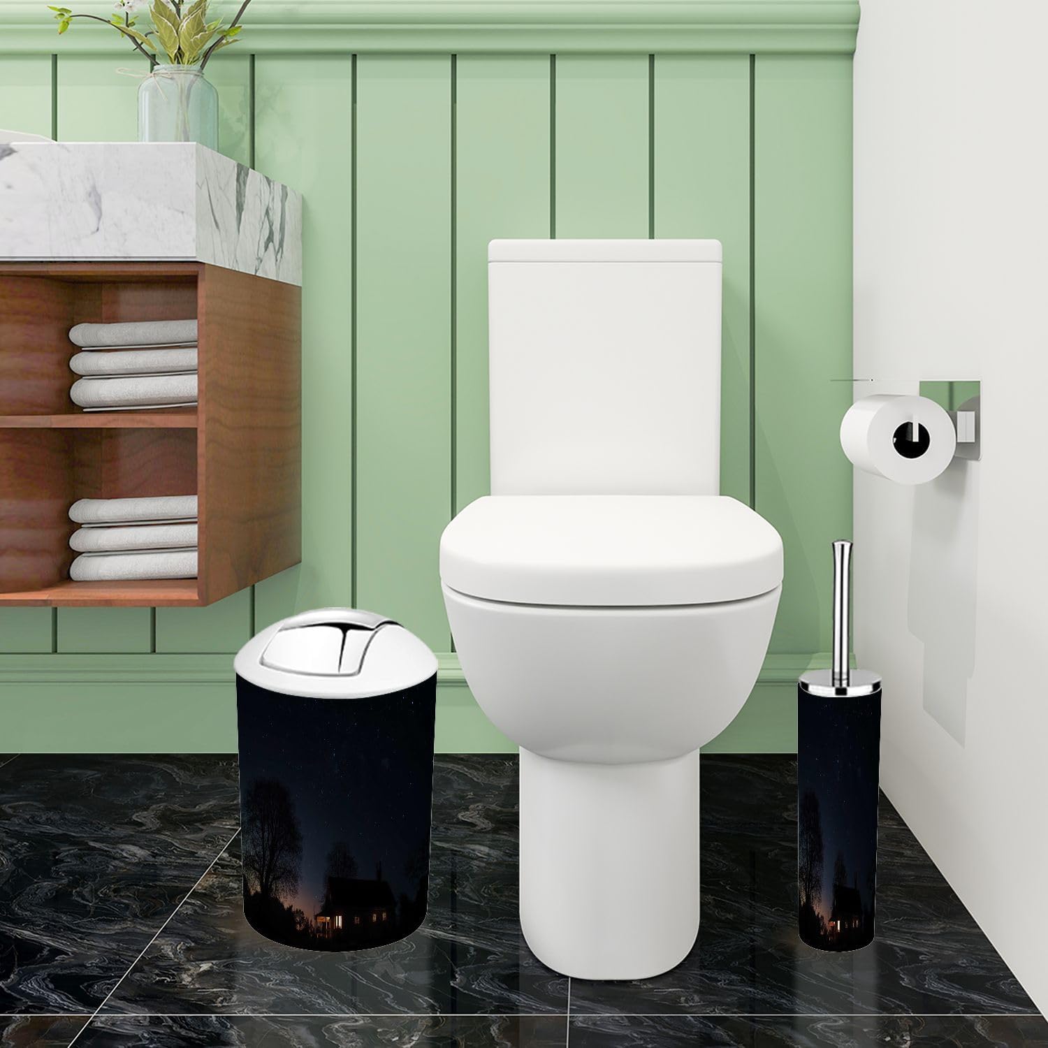 Bathroom Accessory Set 6 Piece Boho Style