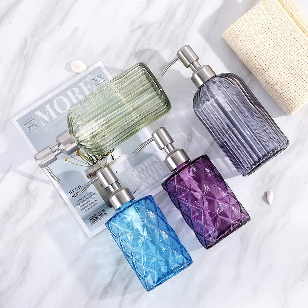 YunNasi Purple Soap Dispenser with Stainless Steel Pump