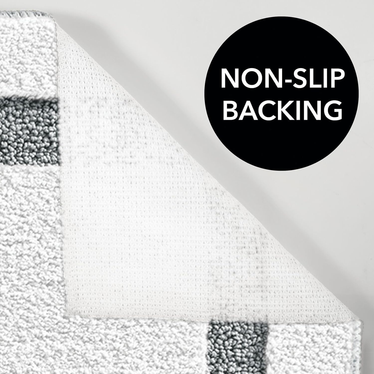 mDesign Hydra Bath Rug - Non-Skid Extra Long Machine Washable
