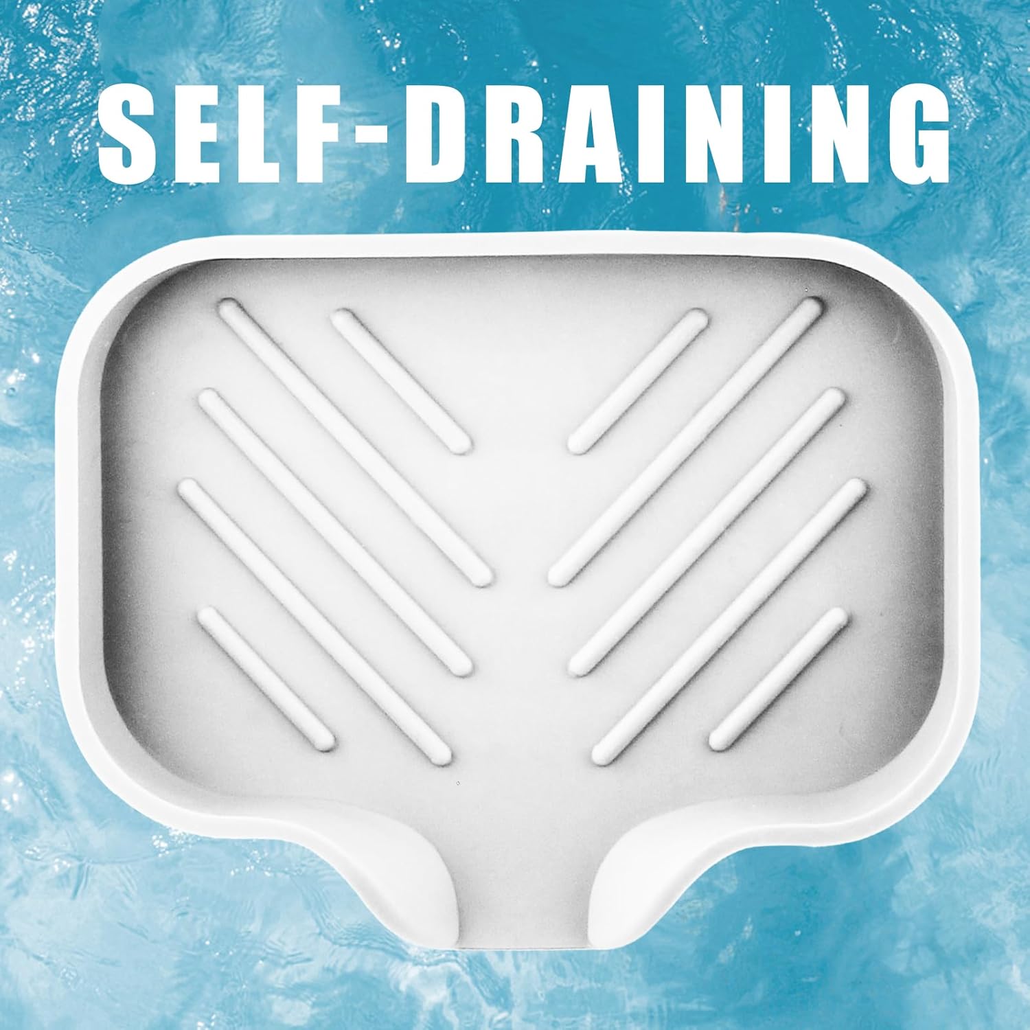 Hordion 1Pcs White Silica Gel Soap Tray for Sink
