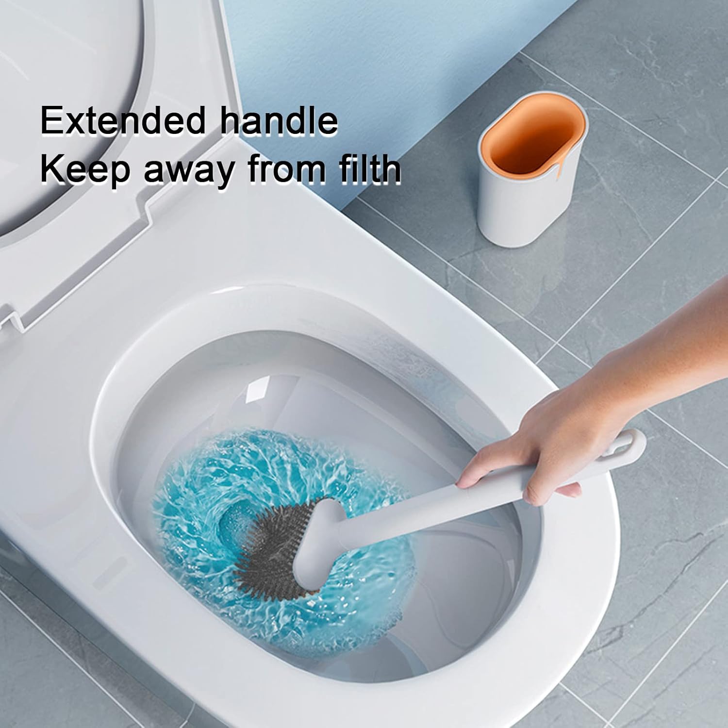 Lovskoo Toilet Brush Set with Quick-Dry Silicone Head