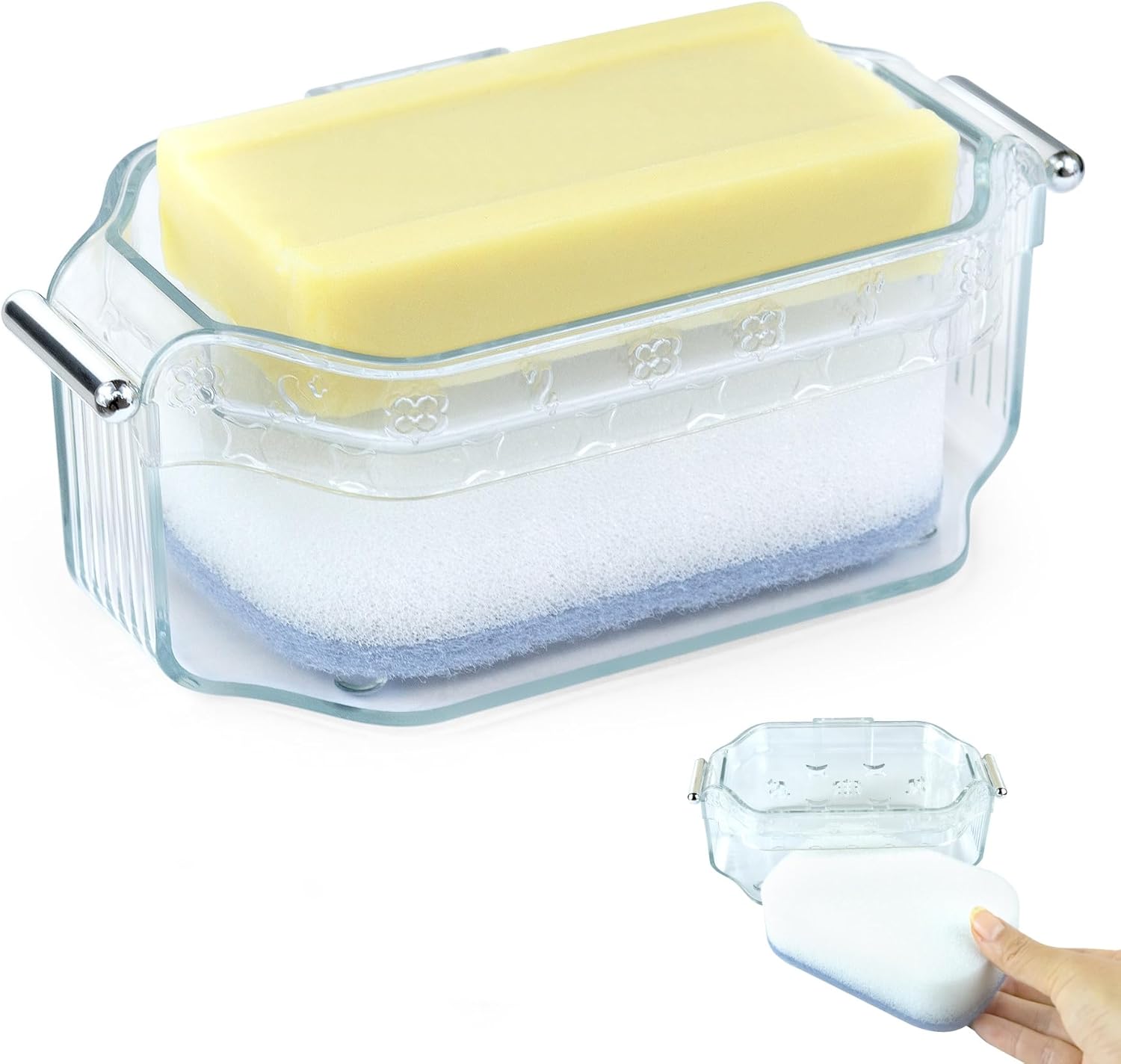 DAOZIJI Bar Soap Holder with Suction Cups and Sponge