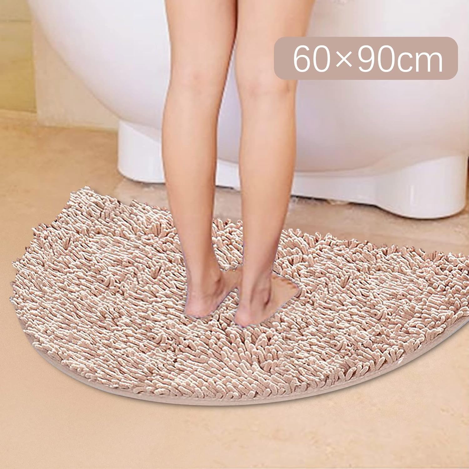 Chenille Bath Mat Rug 24x36 Inch Non-Slip