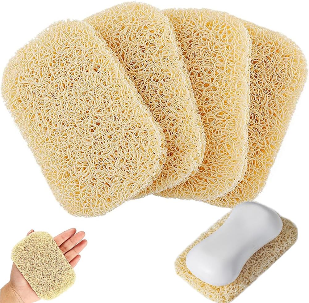 GSHLLO 4 Pcs Non Slip Soap Saver Tray for Bathroom Shower Kitchen