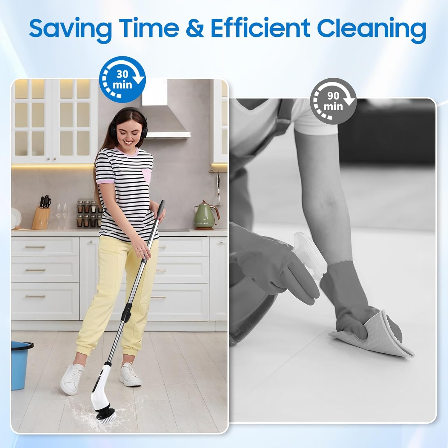 LYSHIATSU Electric Spin Scrubber with 8 Heads