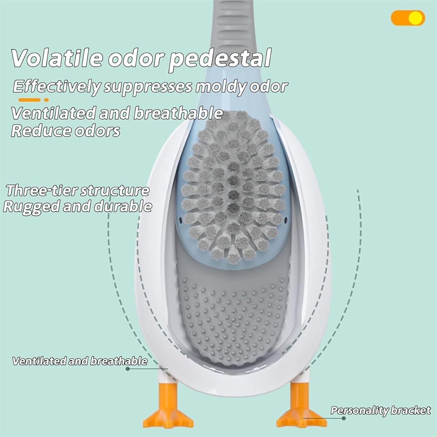 Duck Shape Space-Saving Toilet Brush Set