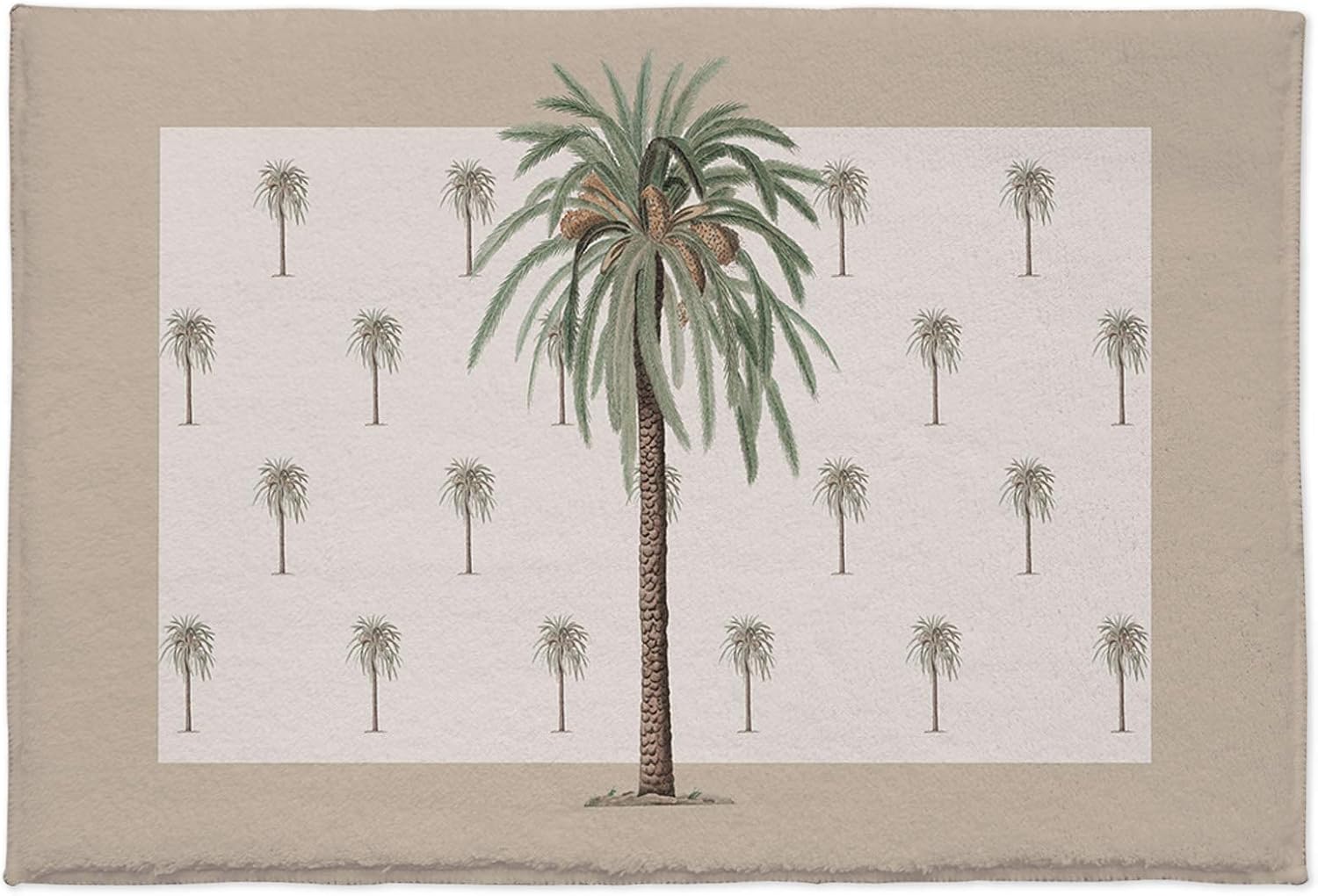 KXO Geometric Tropical Palm Tree Bath Rug 24x16 inches